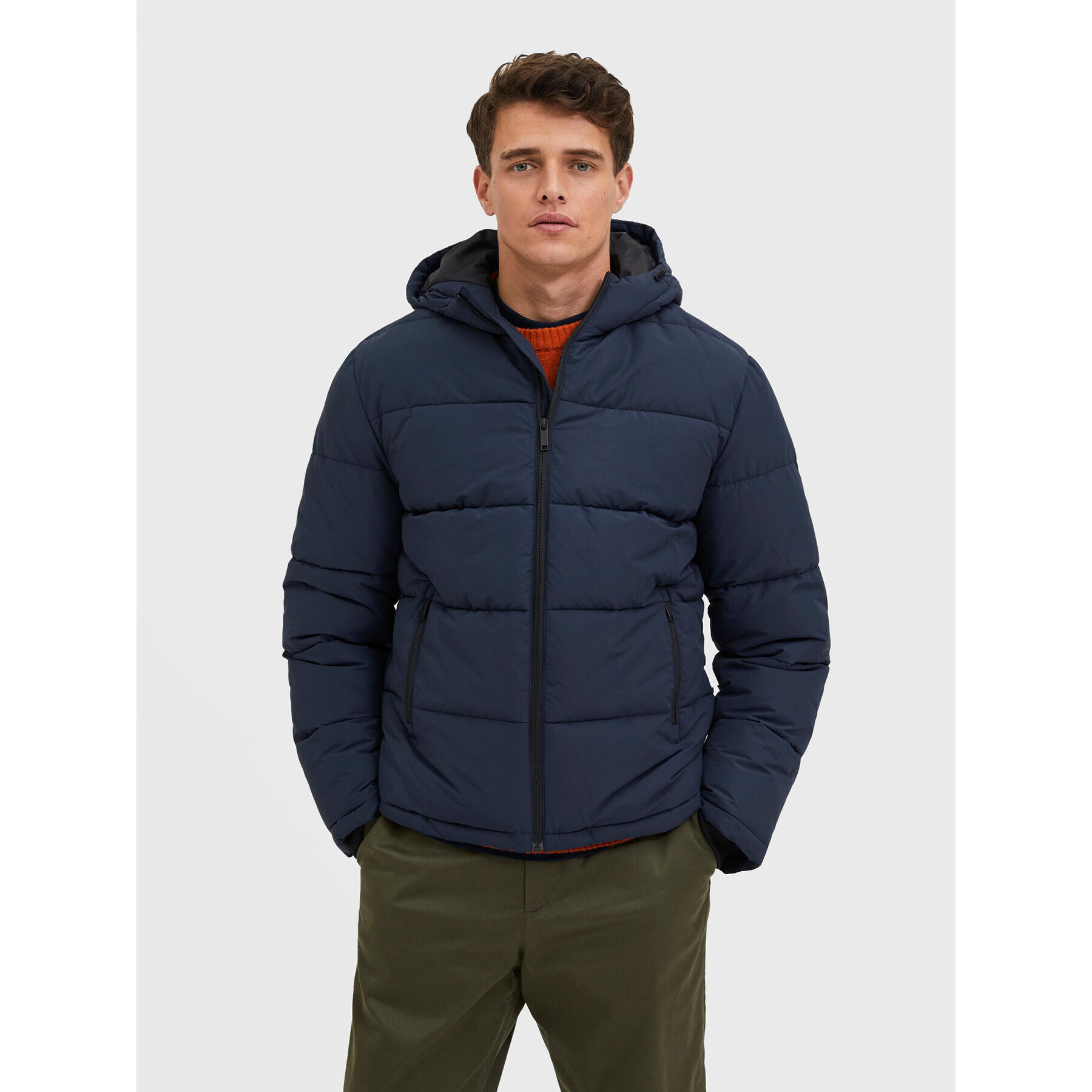 Selected Homme Пухено яке Harry 16084886 Тъмносин Regular Fit - Pepit.bg