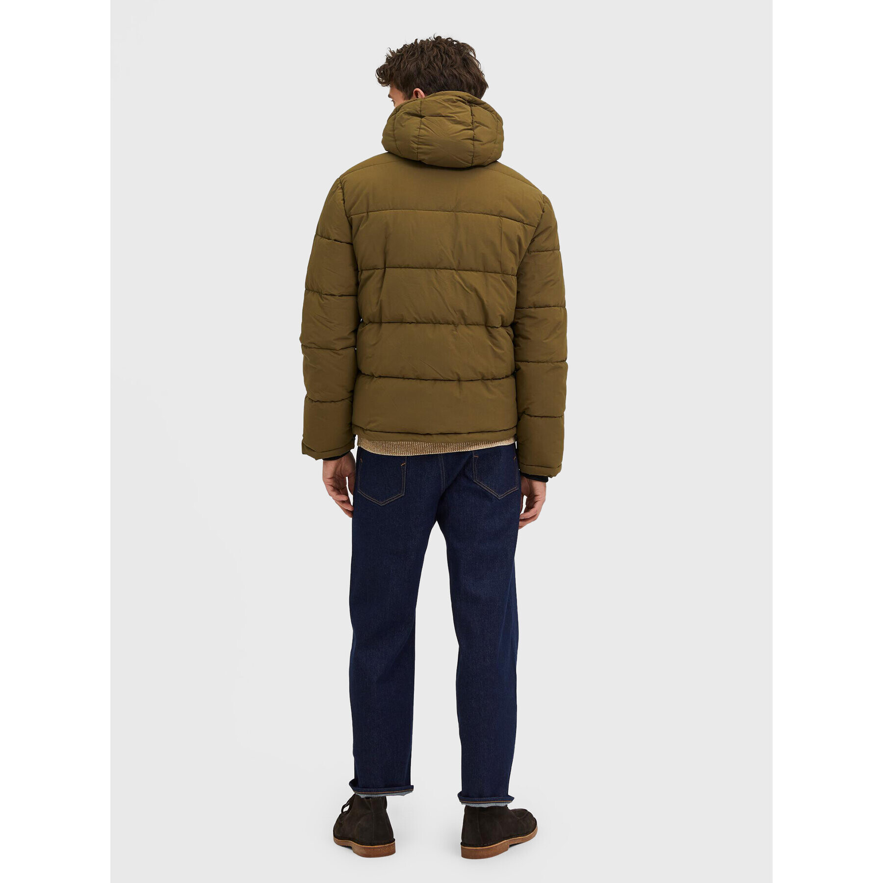 Selected Homme Пухено яке Harry 16084886 Зелен Regular Fit - Pepit.bg