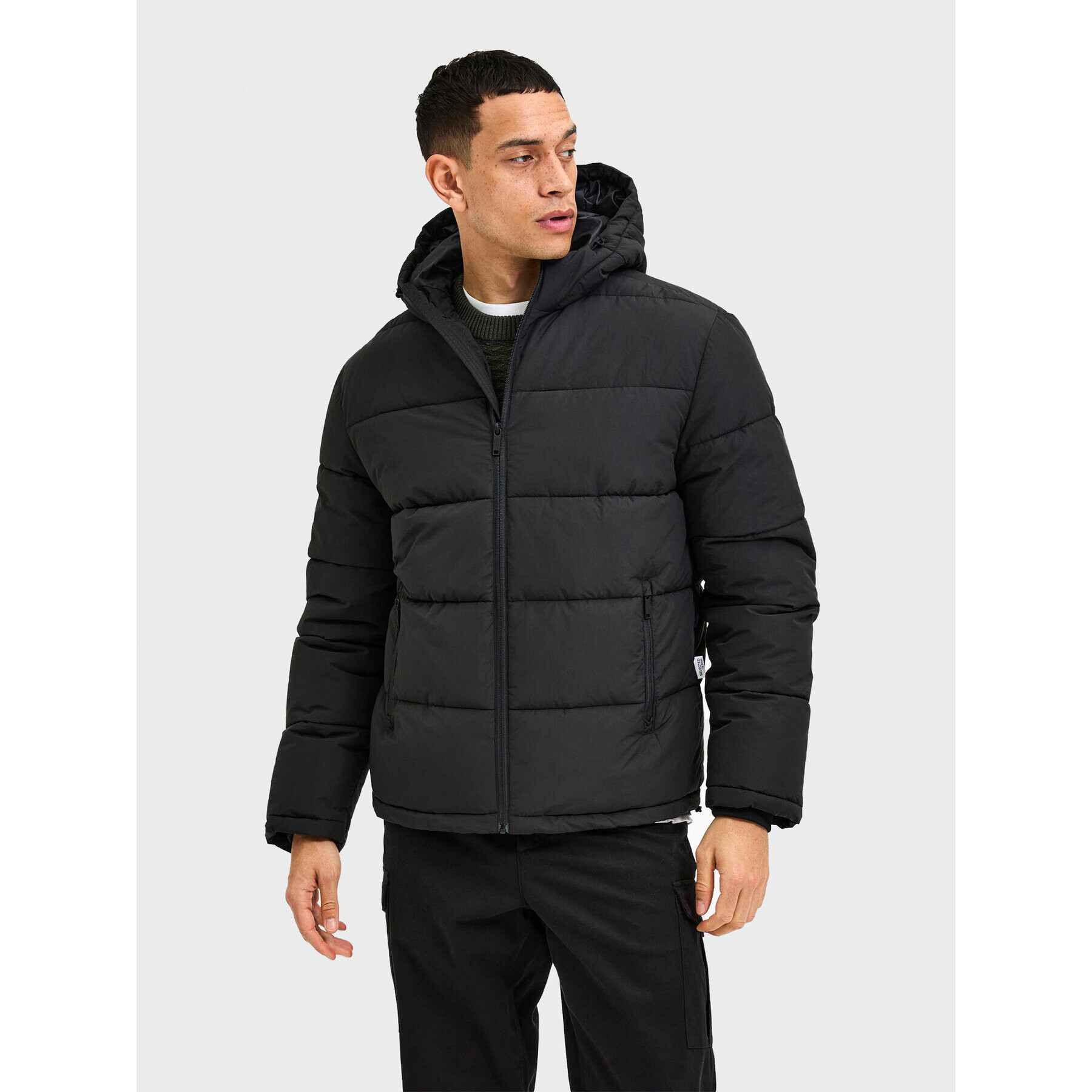 Selected Homme Пухено яке Harry 16084886 Черен Regular Fit - Pepit.bg