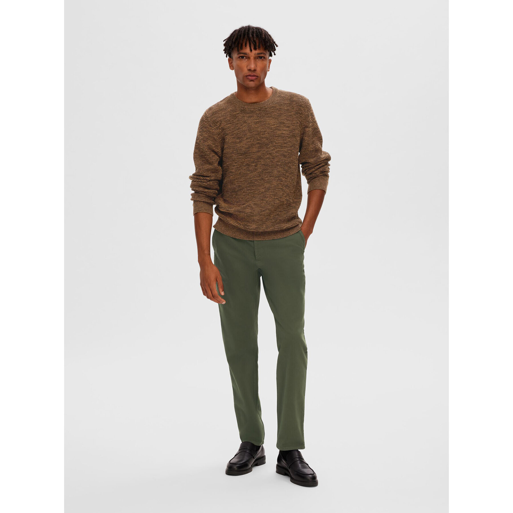 Selected Homme Пуловер 16059390 Кафяв Regular Fit - Pepit.bg
