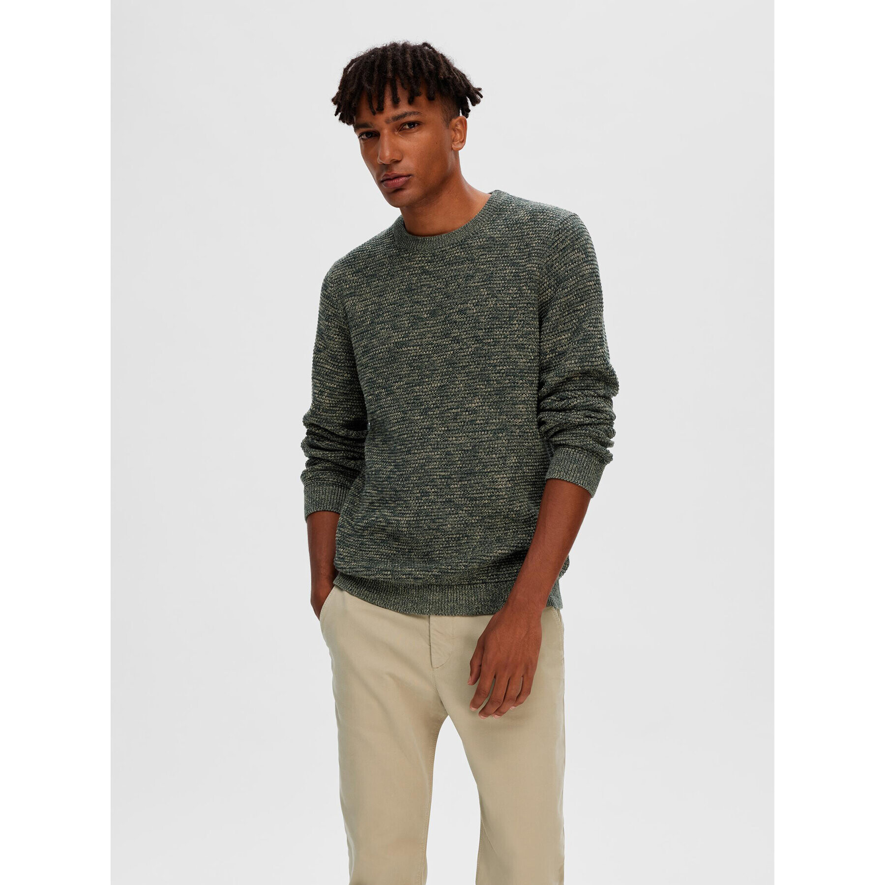 Selected Homme Пуловер 16059390 Зелен Regular Fit - Pepit.bg