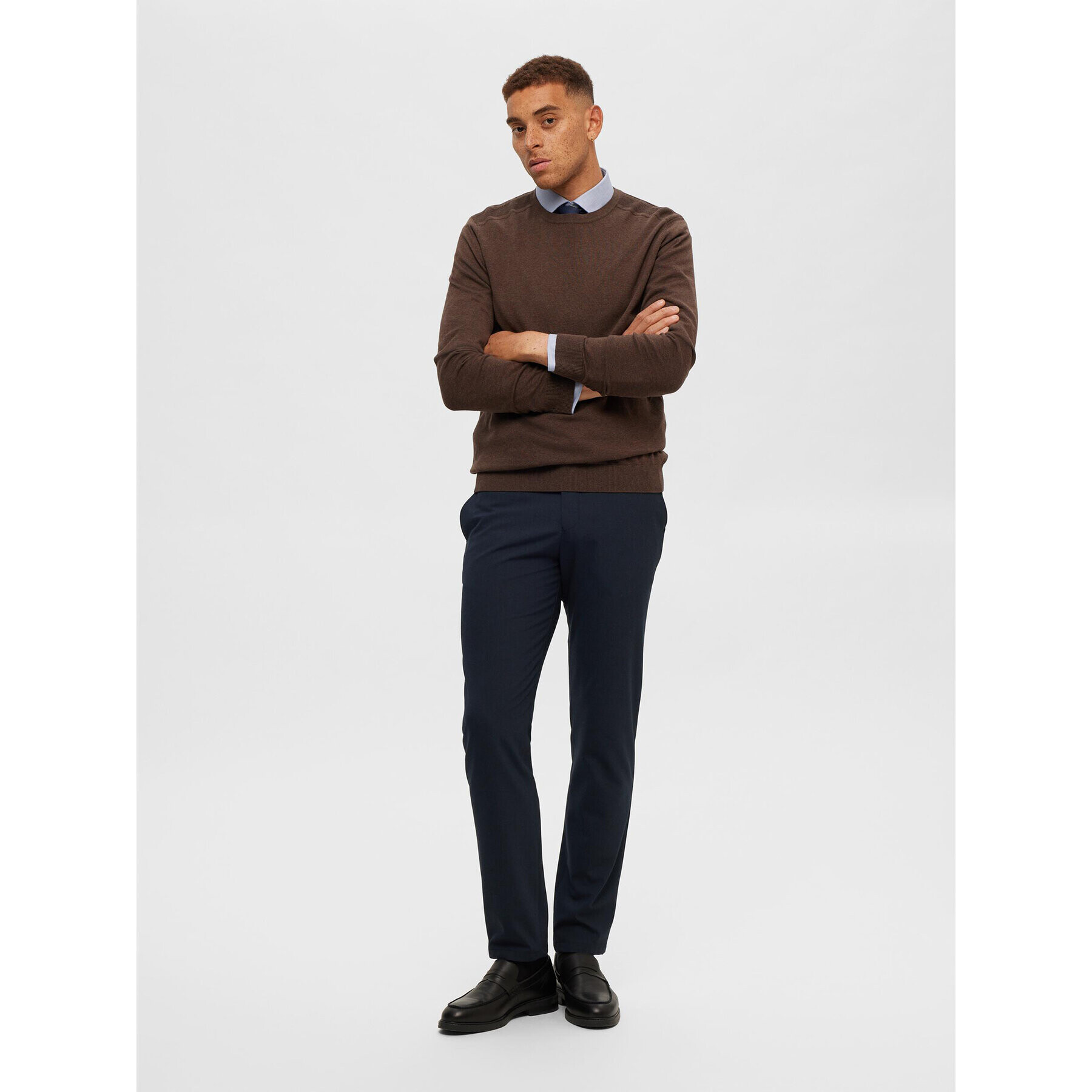 Selected Homme Пуловер 16074682 Кафяв Regular Fit - Pepit.bg