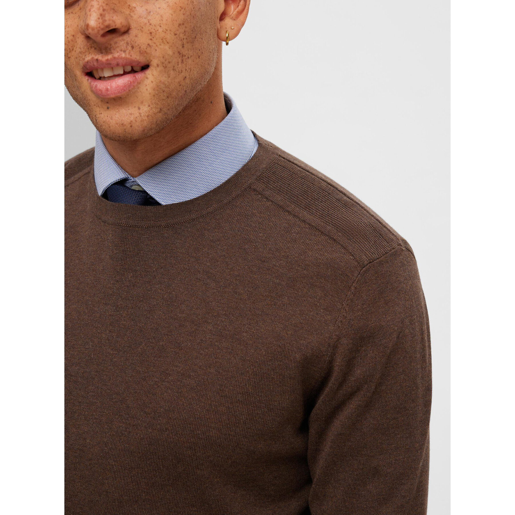 Selected Homme Пуловер 16074682 Кафяв Regular Fit - Pepit.bg