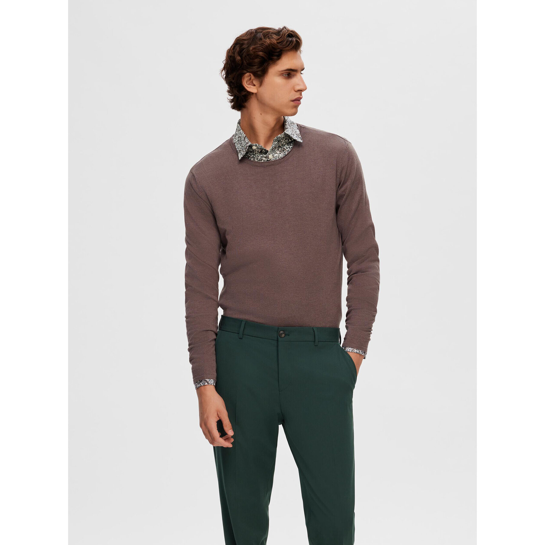 Selected Homme Пуловер 16079774 Бордо Regular Fit - Pepit.bg