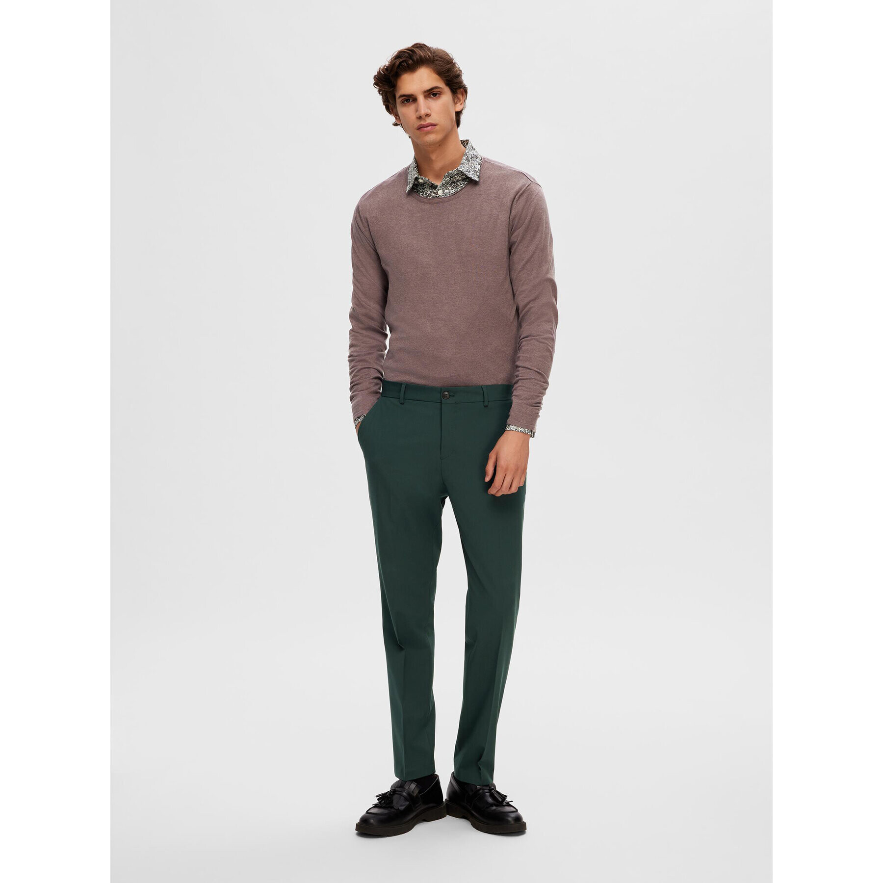 Selected Homme Пуловер 16079774 Бордо Regular Fit - Pepit.bg