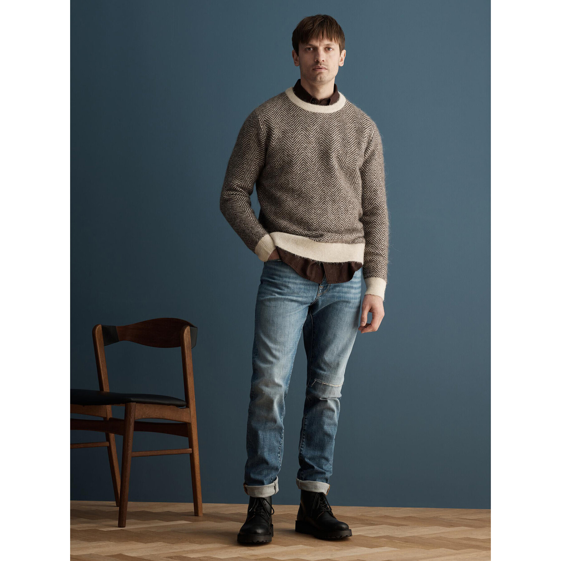 Selected Homme Пуловер 16086699 Кафяв Regular Fit - Pepit.bg