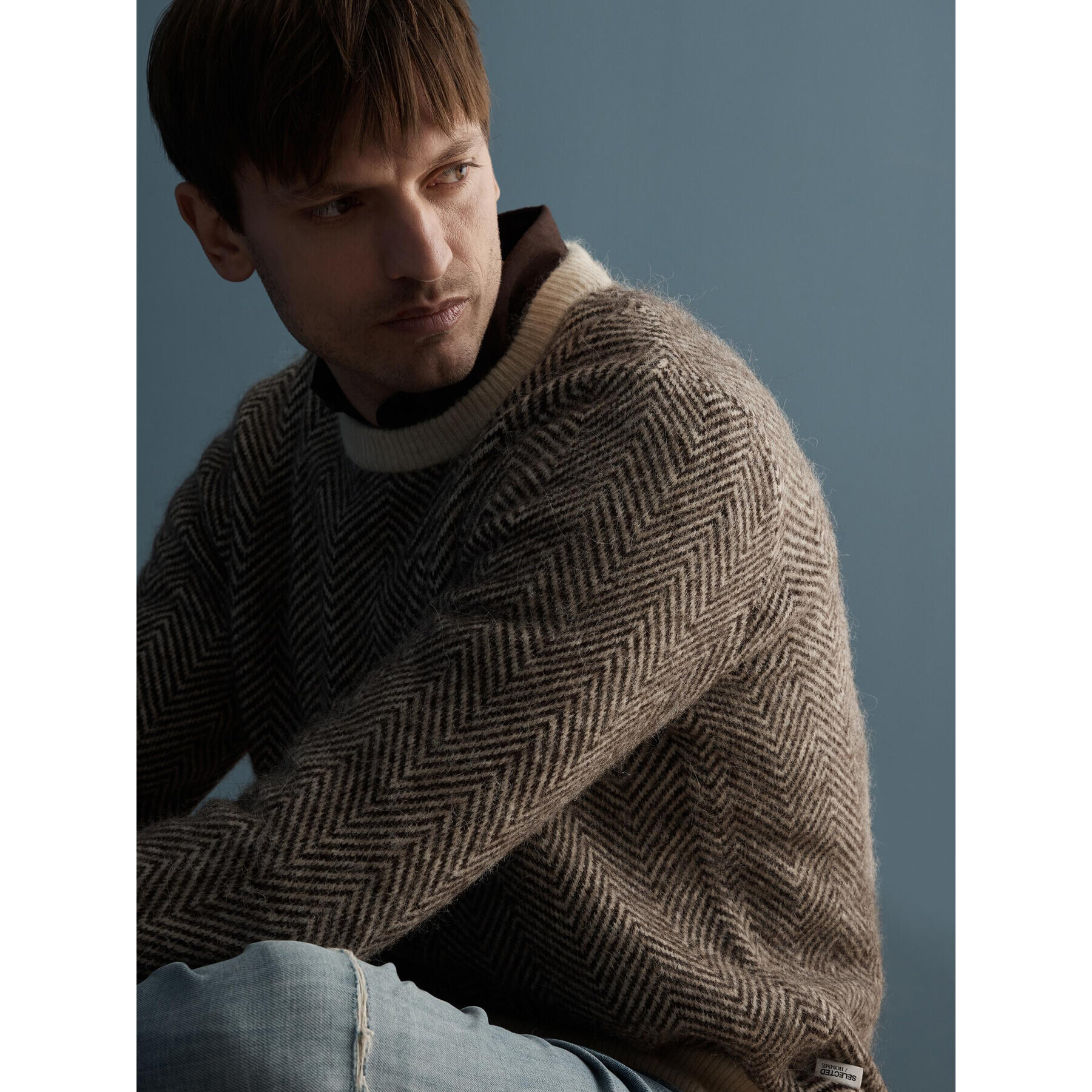 Selected Homme Пуловер 16086699 Кафяв Regular Fit - Pepit.bg