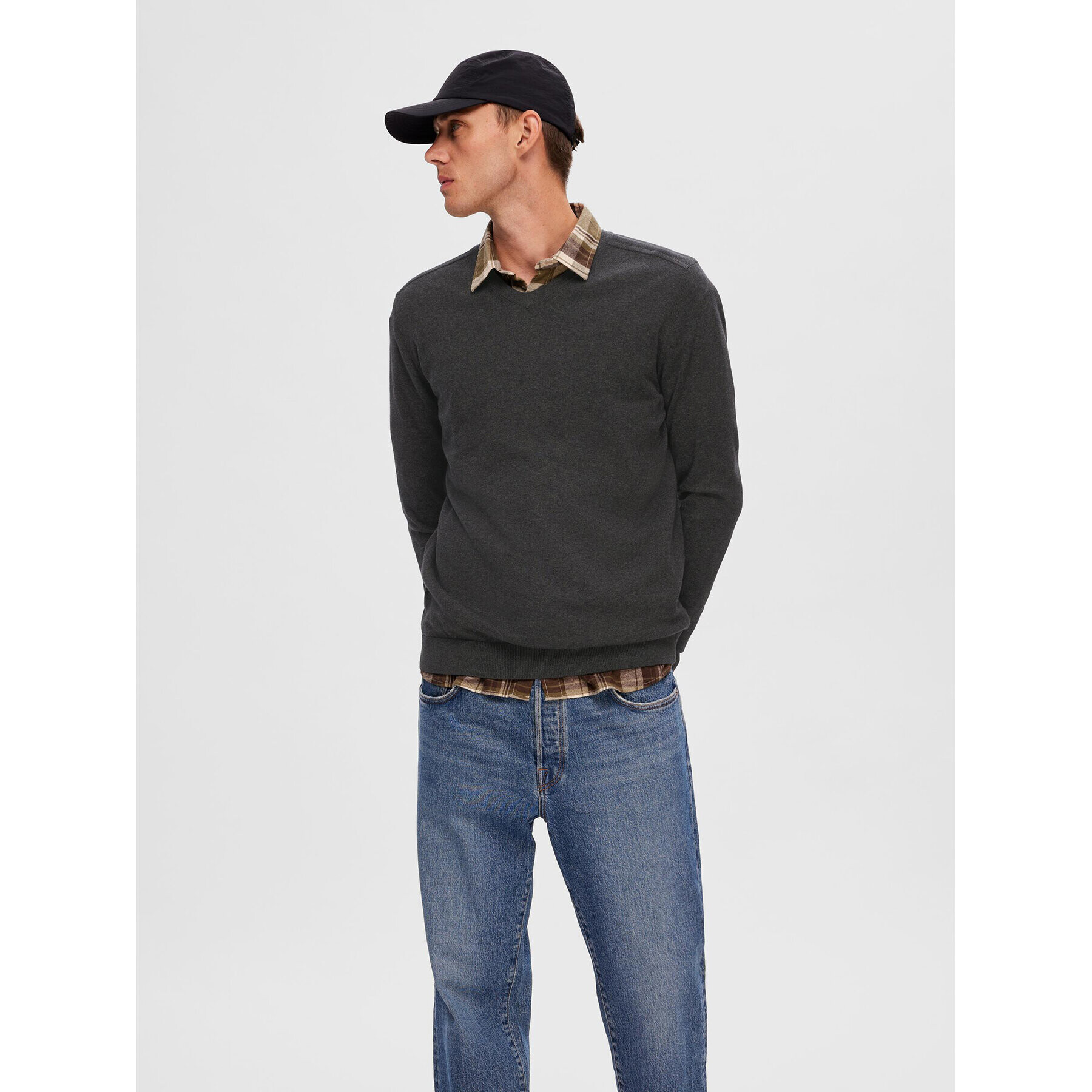 Selected Homme Пуловер 16090147 Сив Regular Fit - Pepit.bg