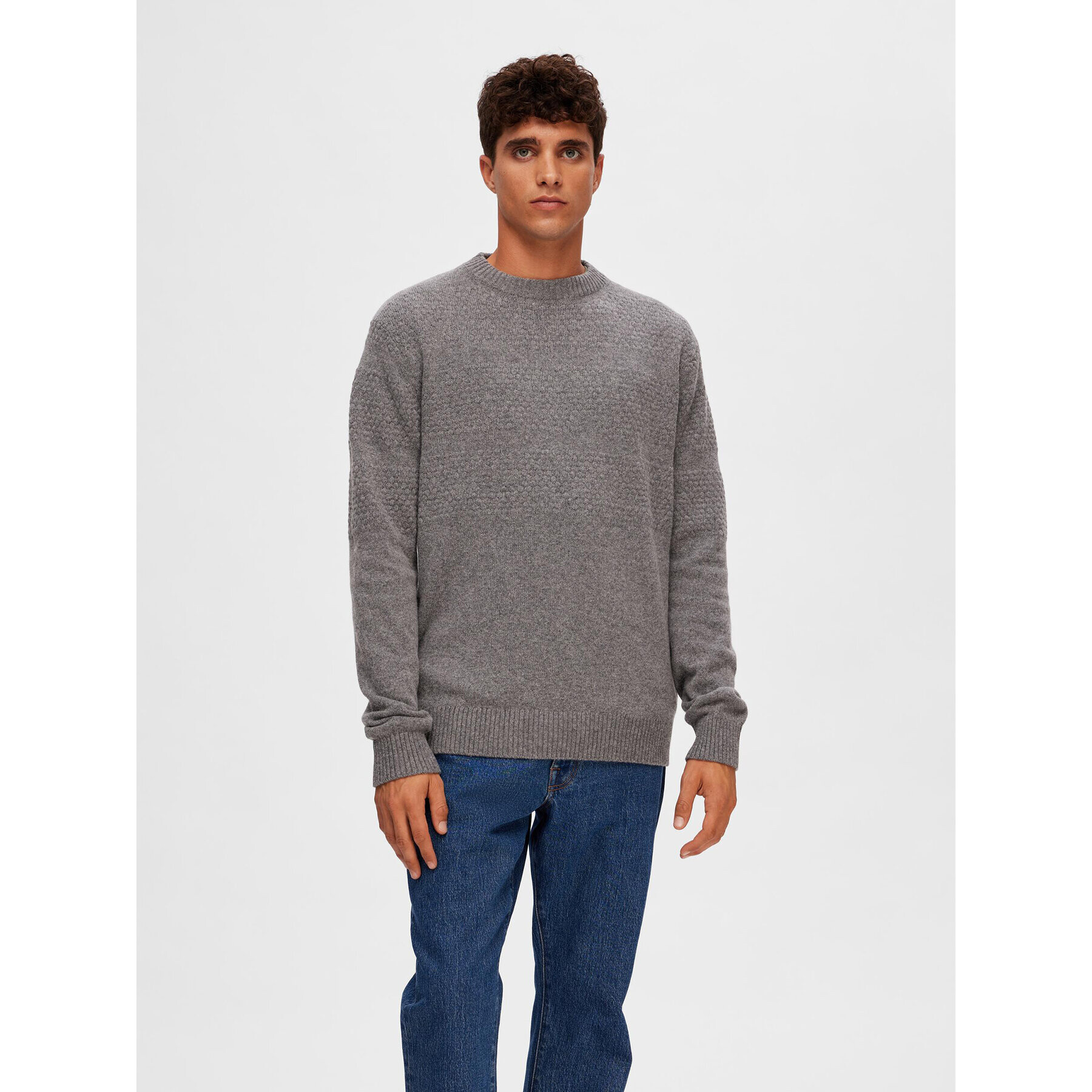 Selected Homme Пуловер 16090155 Сив Regular Fit - Pepit.bg