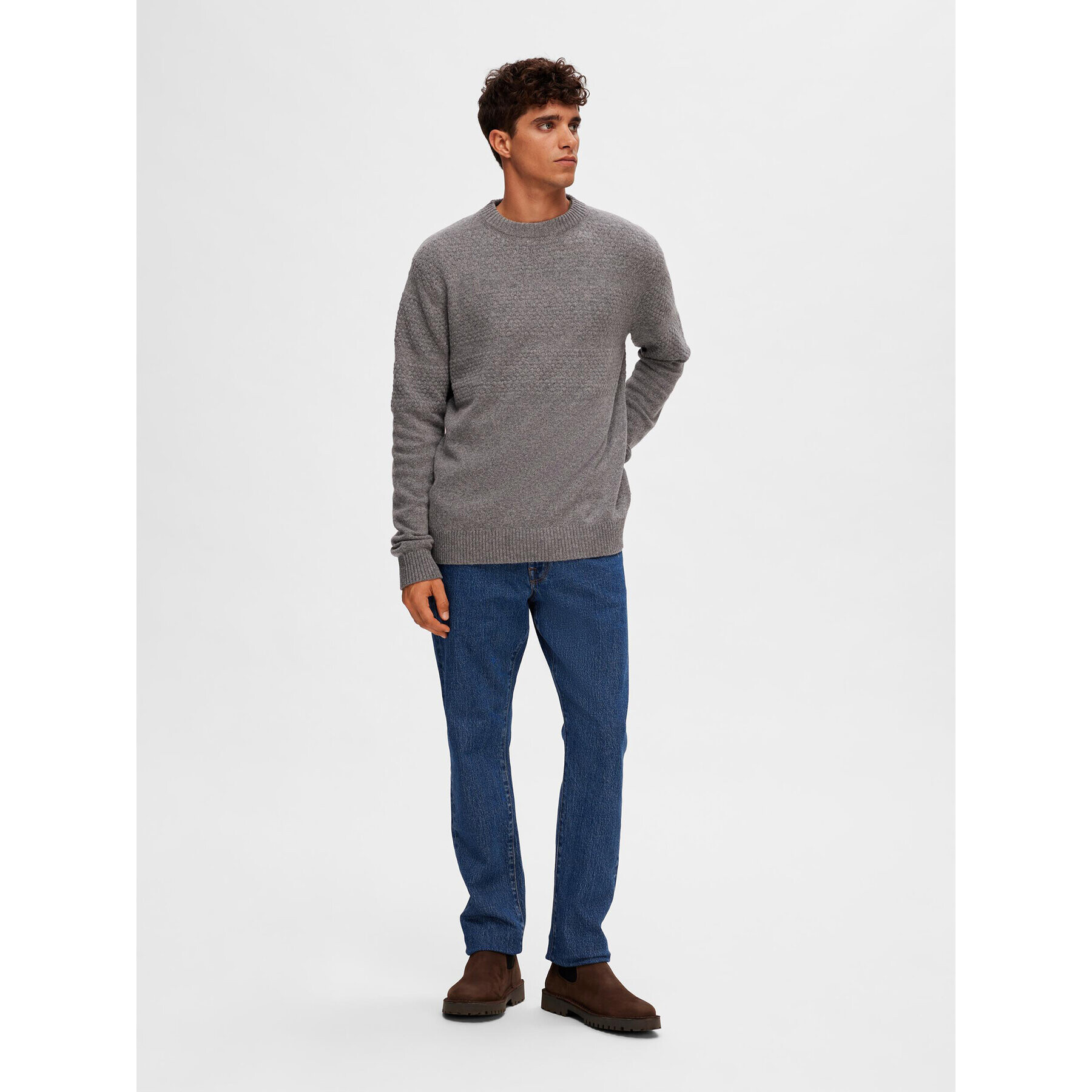 Selected Homme Пуловер 16090155 Сив Regular Fit - Pepit.bg