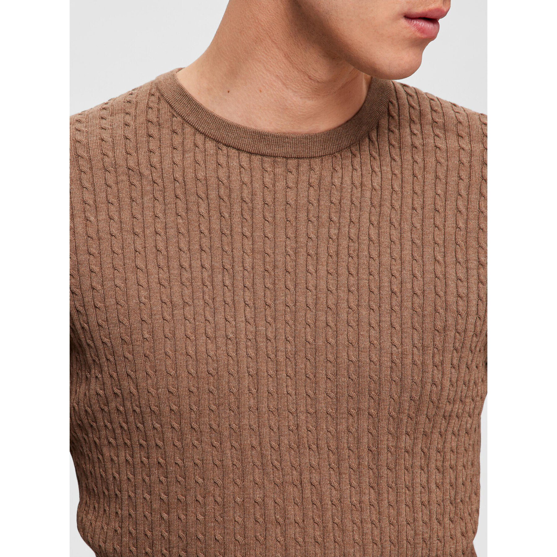 Selected Homme Пуловер 16090606 Кафяв Regular Fit - Pepit.bg