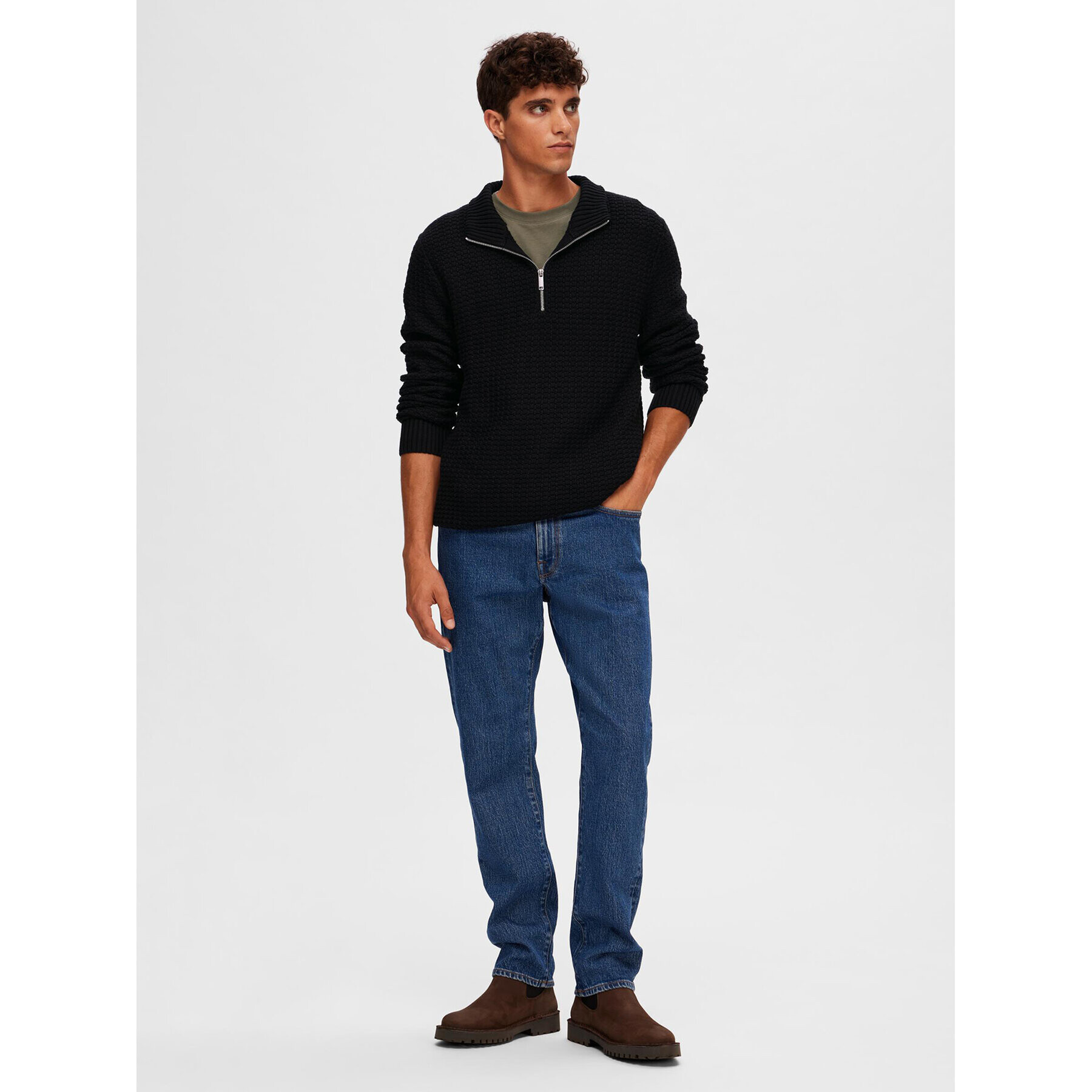 Selected Homme Пуловер 16091800 Черен Regular Fit - Pepit.bg
