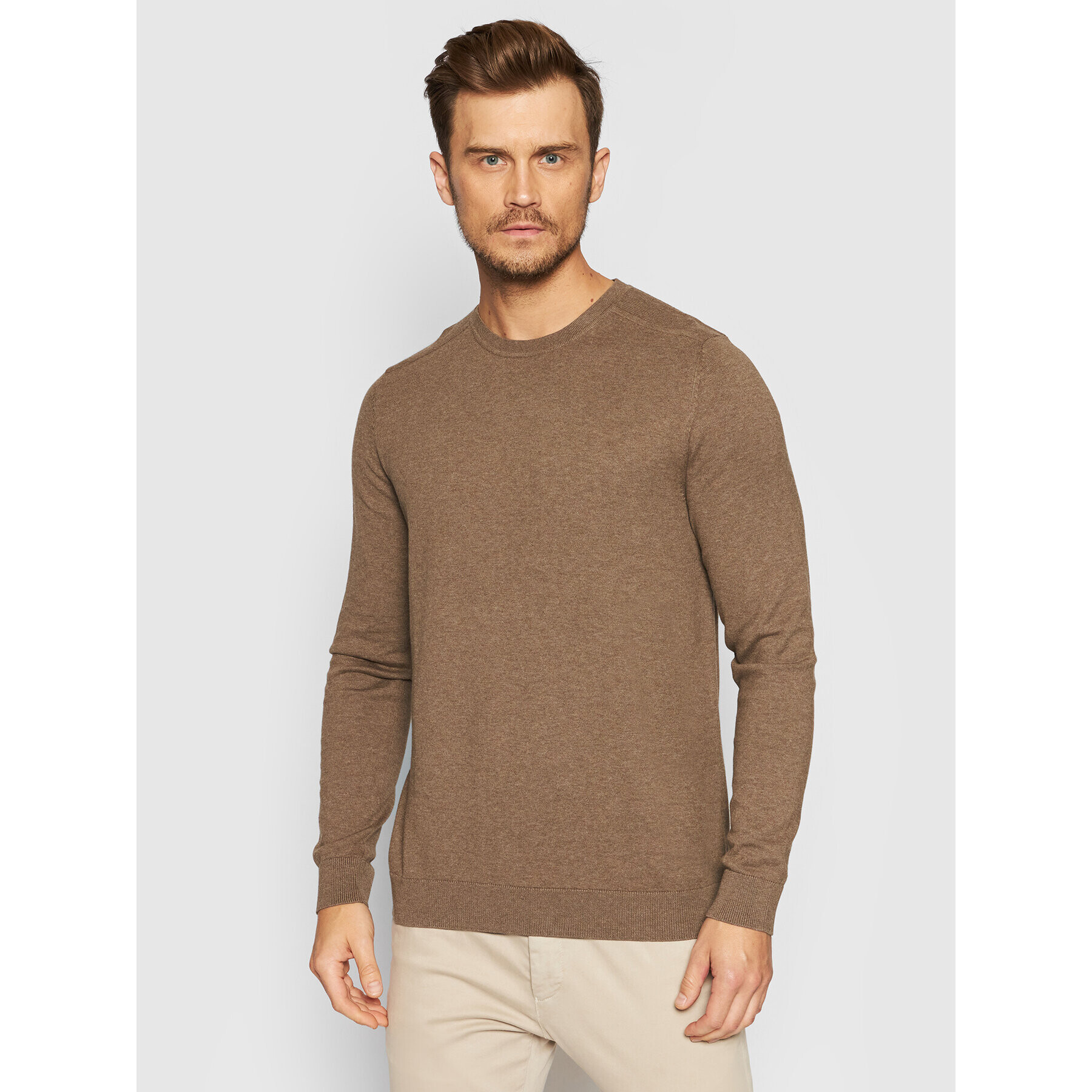 Selected Homme Пуловер Berg 16074682 Кафяв Regular Fit - Pepit.bg
