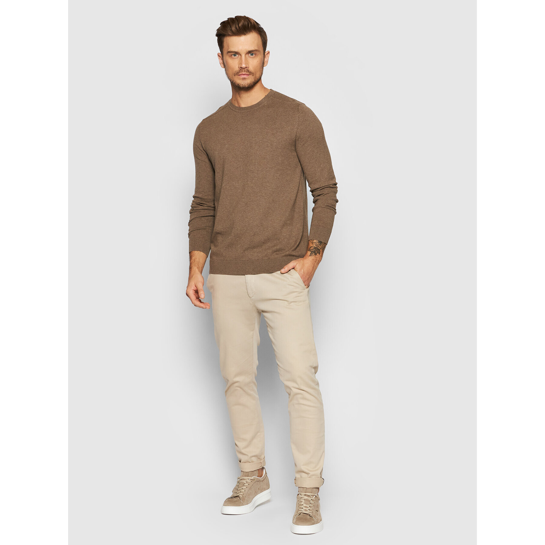 Selected Homme Пуловер Berg 16074682 Кафяв Regular Fit - Pepit.bg