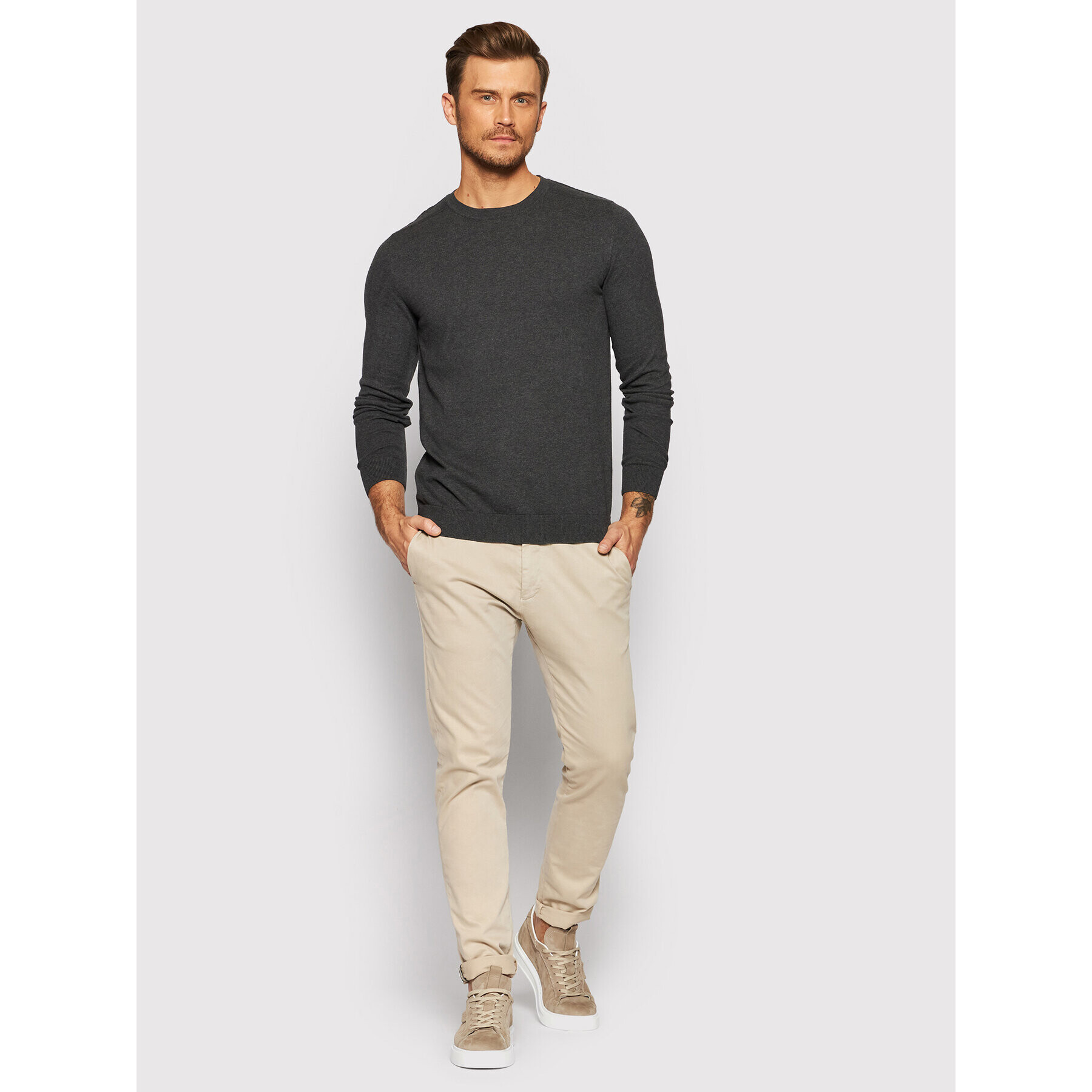Selected Homme Пуловер Berg 16074682 Сив Regular Fit - Pepit.bg