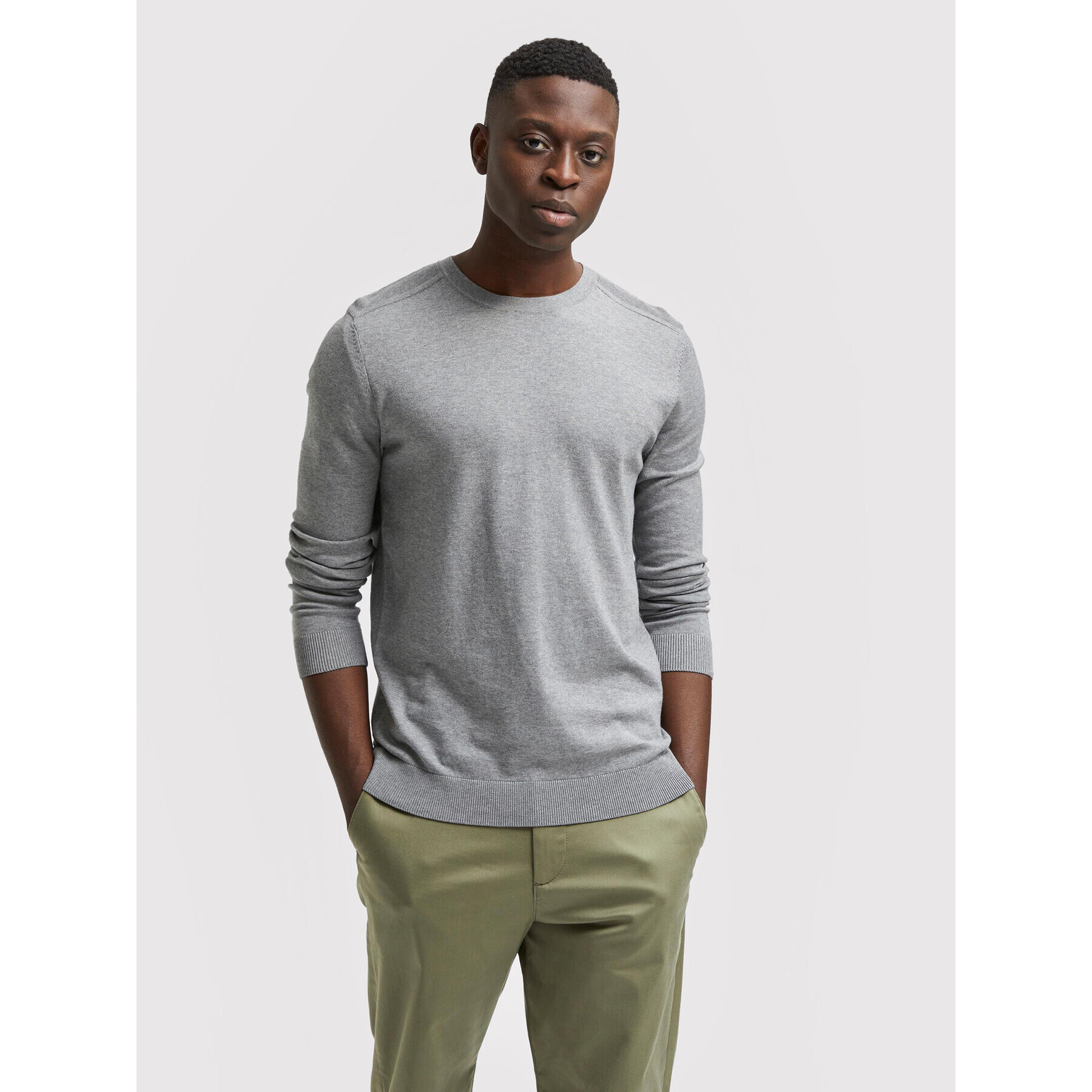 Selected Homme Пуловер Berg 16074682 Сив Regular Fit - Pepit.bg