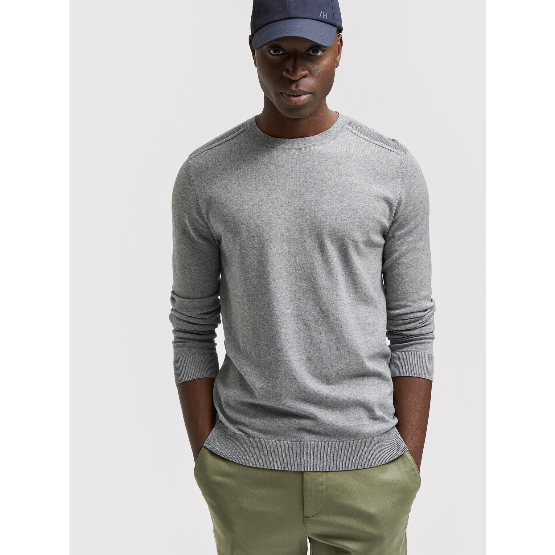 Selected Homme Пуловер Berg 16074682 Сив Regular Fit - Pepit.bg