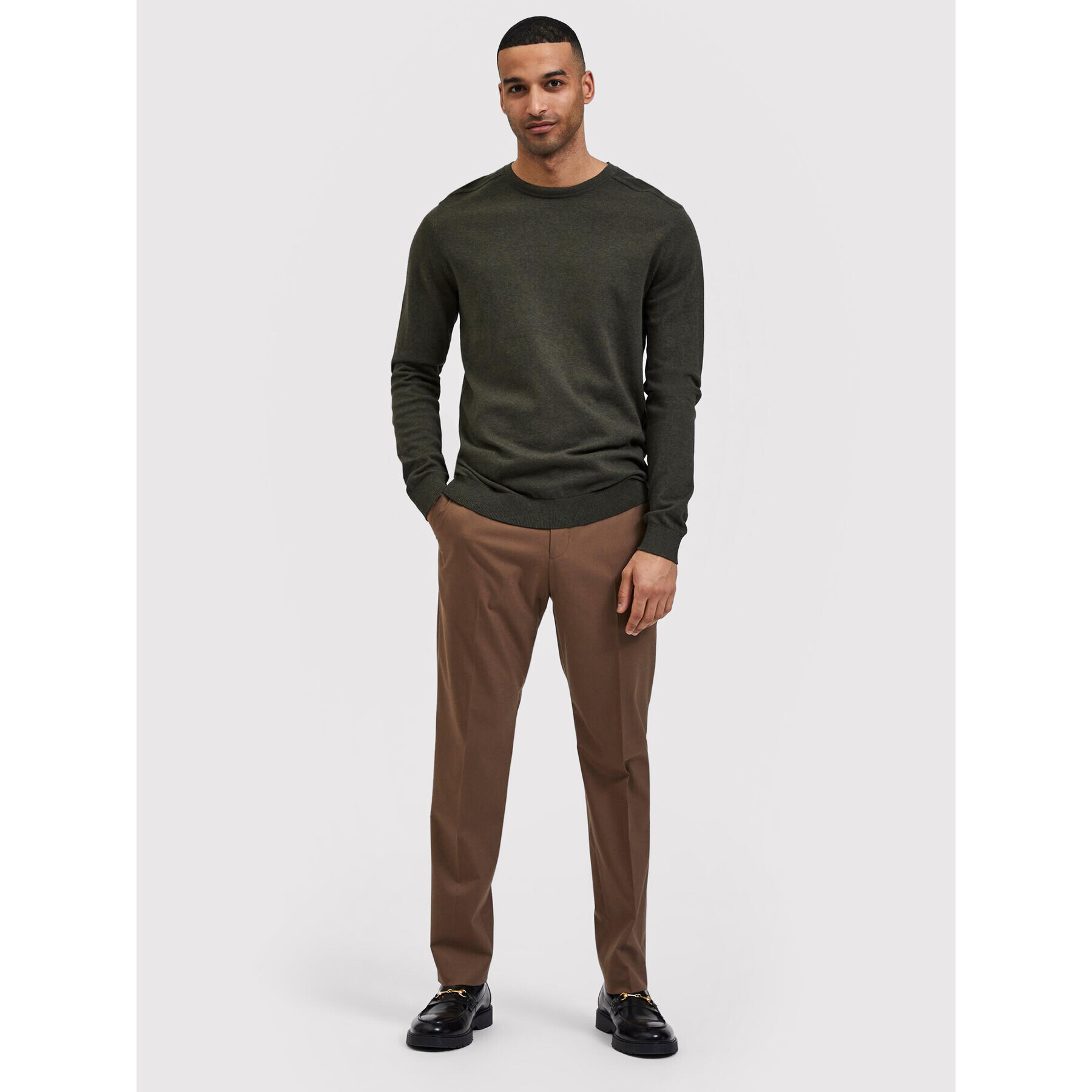 Selected Homme Пуловер Berg 16074682 Зелен Regular Fit - Pepit.bg