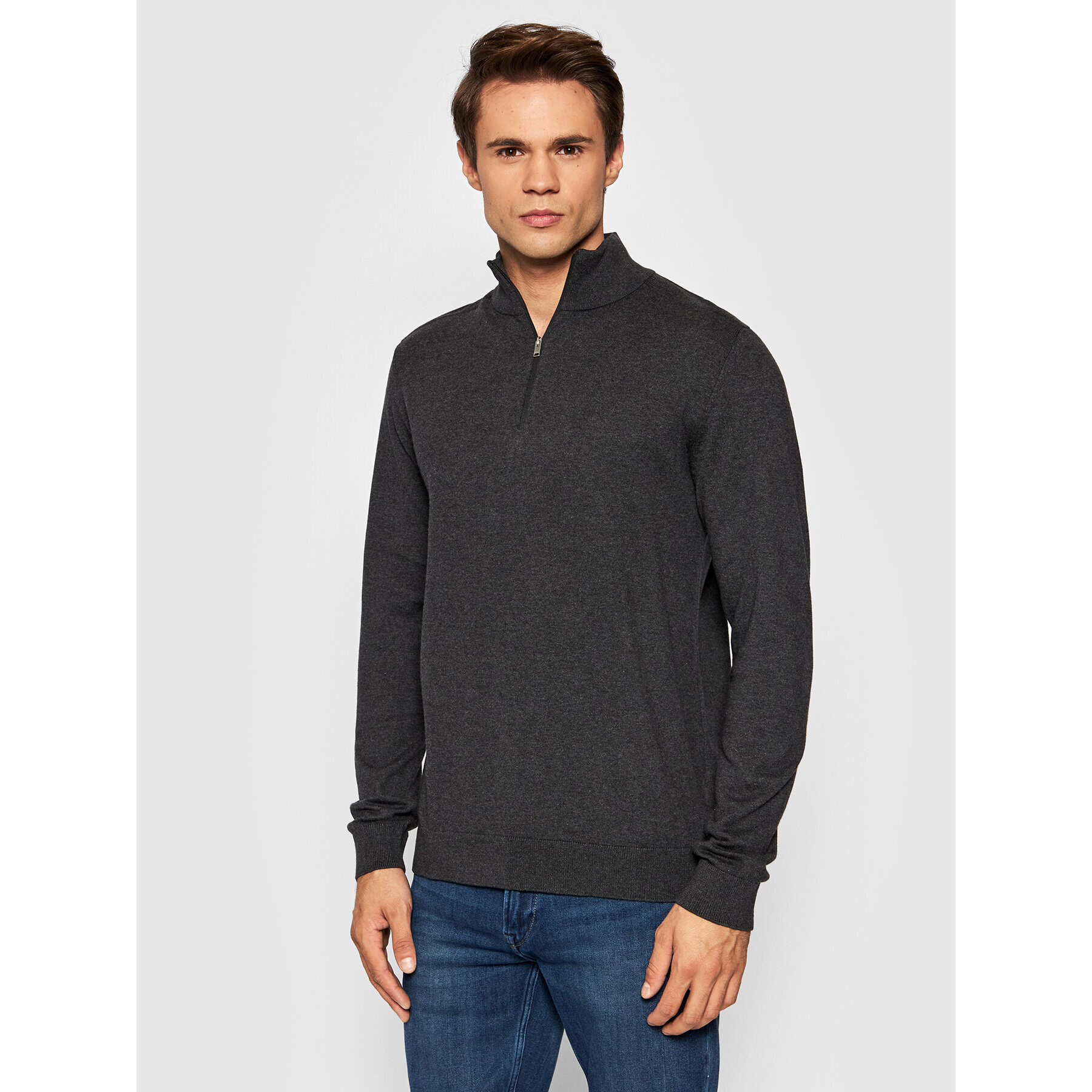 Selected Homme Пуловер Berg 16074687 Сив Regular Fit - Pepit.bg