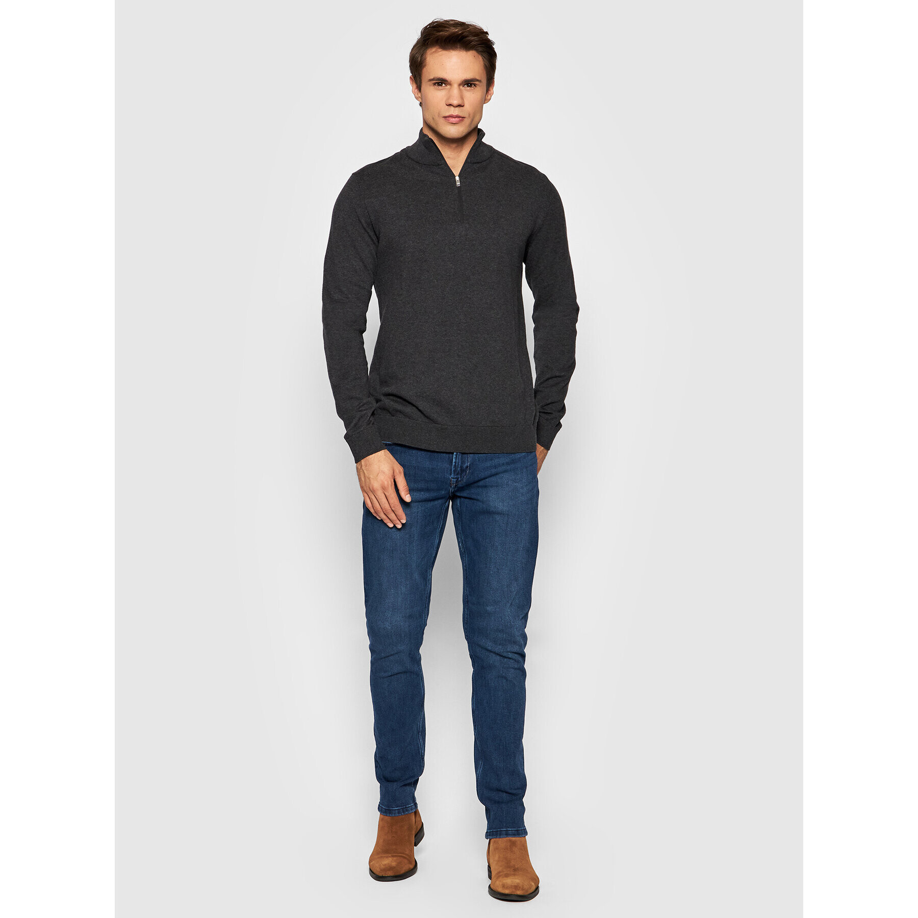 Selected Homme Пуловер Berg 16074687 Сив Regular Fit - Pepit.bg