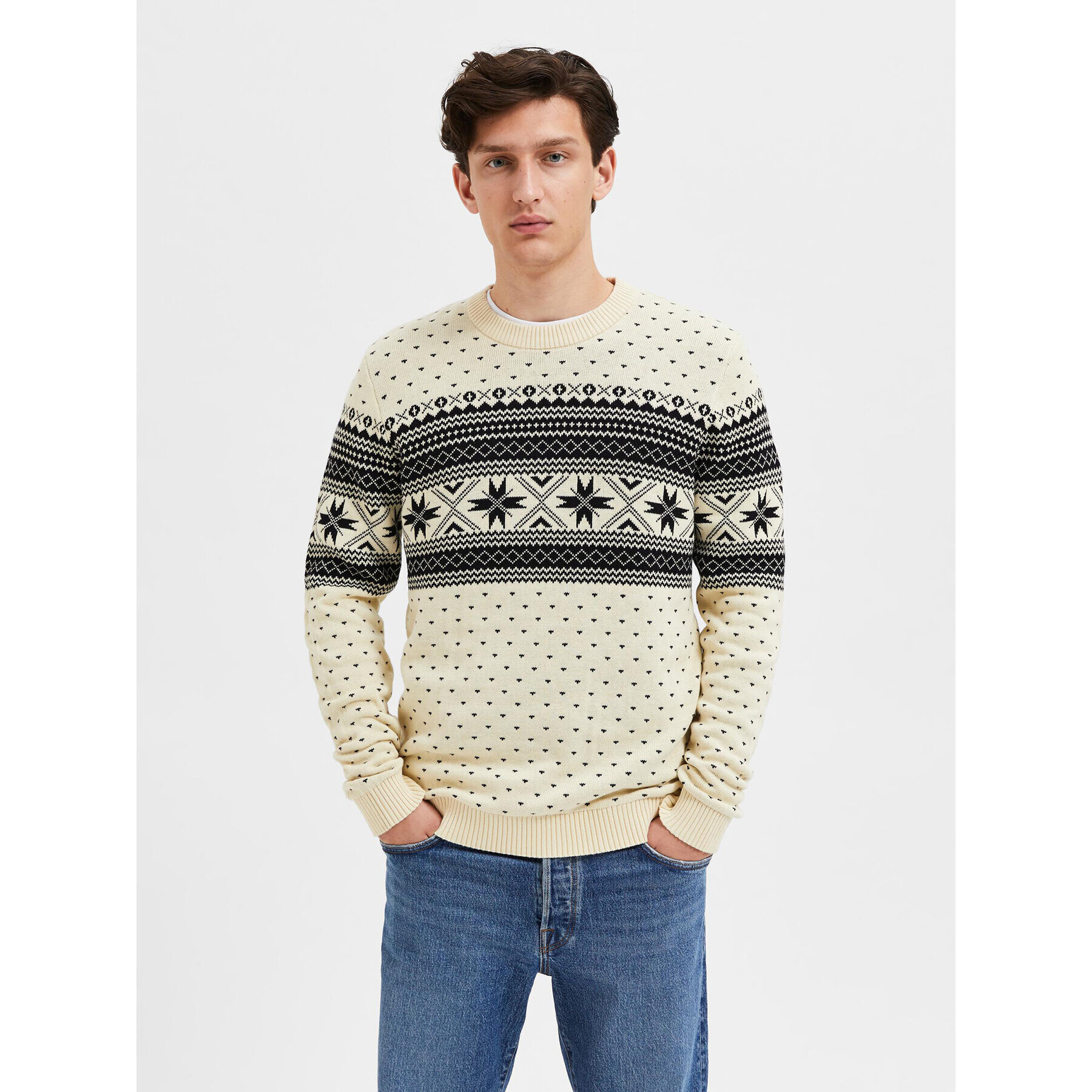 Selected Homme Пуловер Claus 16086720 Бежов Regular Fit - Pepit.bg