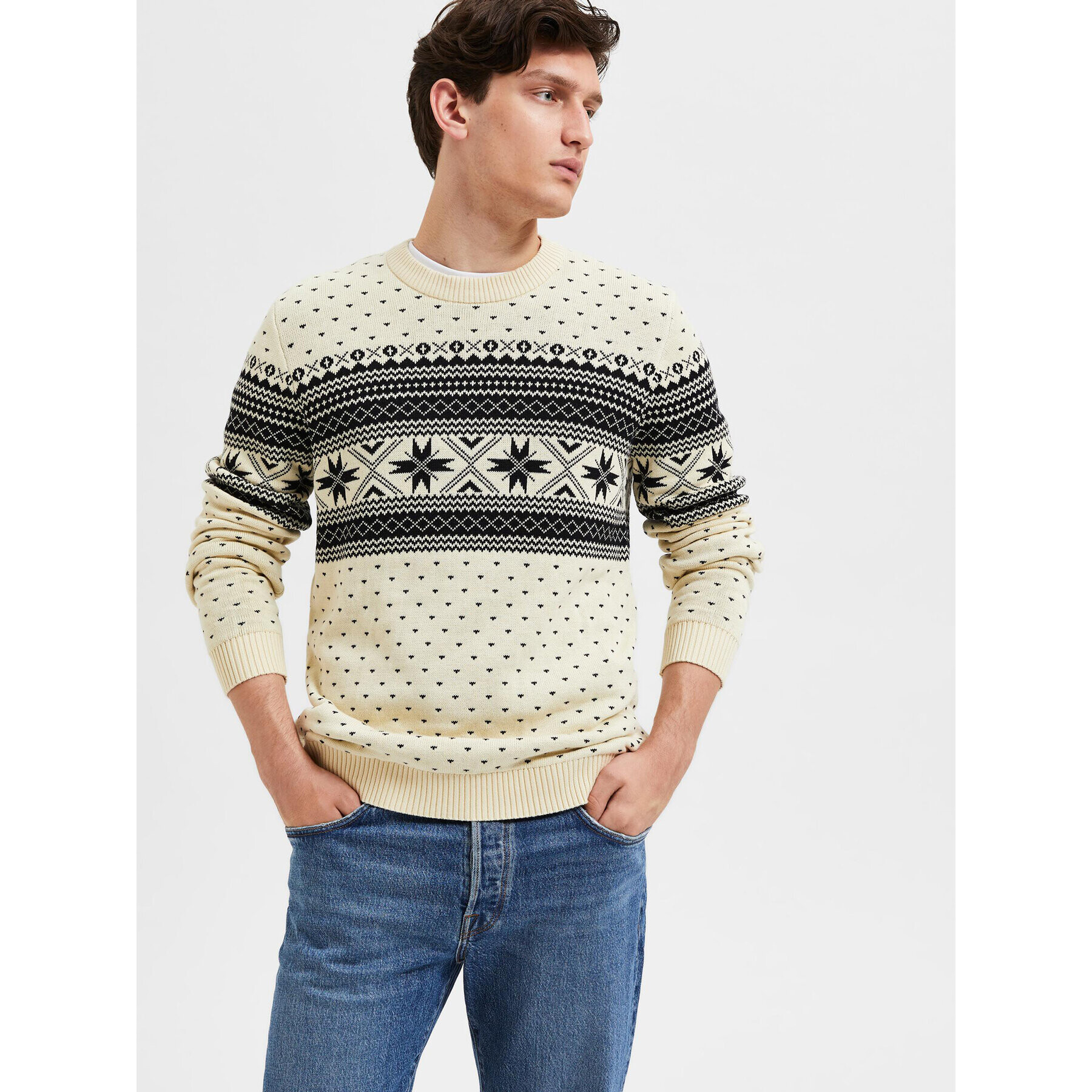 Selected Homme Пуловер Claus 16086720 Бежов Regular Fit - Pepit.bg