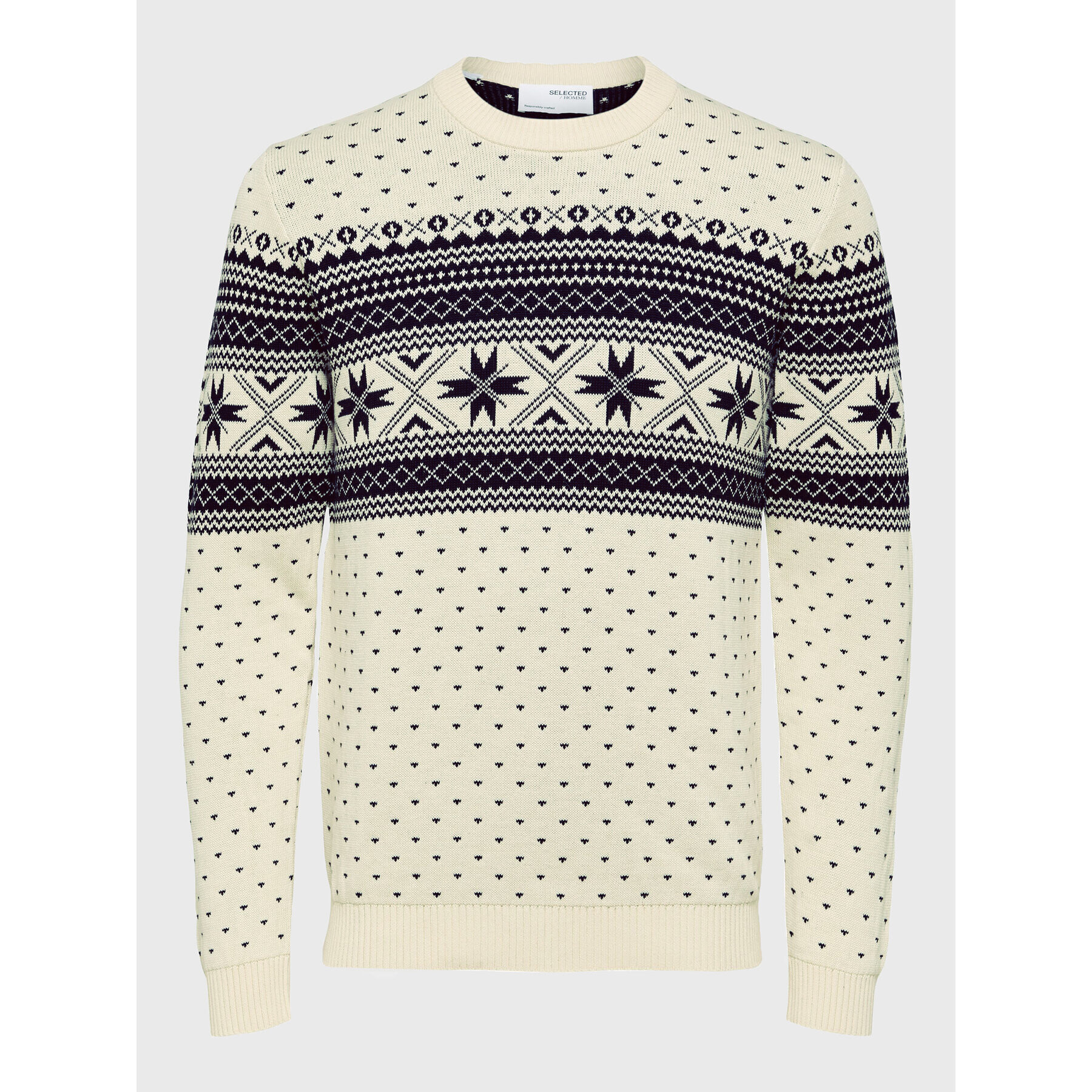 Selected Homme Пуловер Claus 16086720 Бежов Regular Fit - Pepit.bg