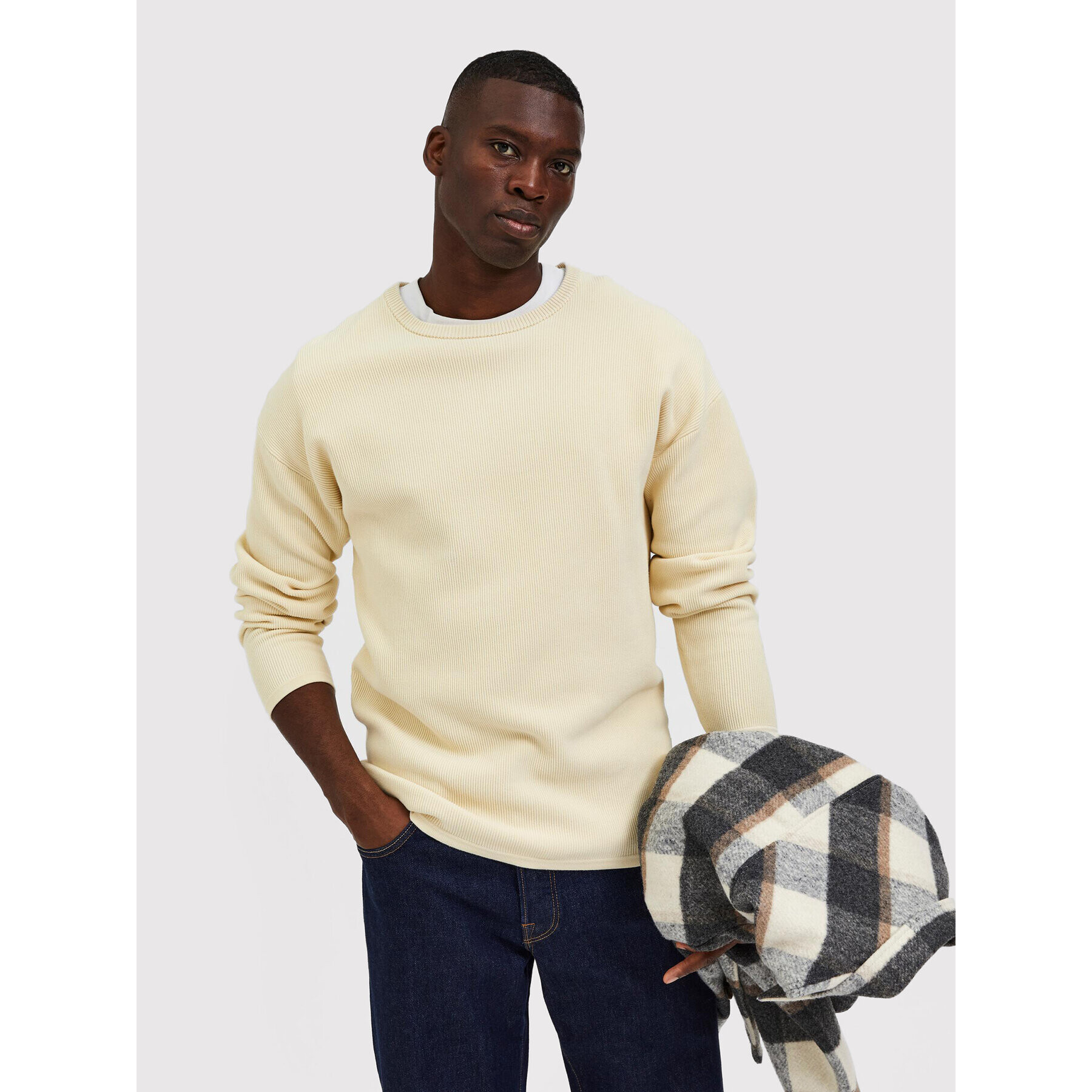 Selected Homme Пуловер Fergo 16085457 Бежов Regular Fit - Pepit.bg