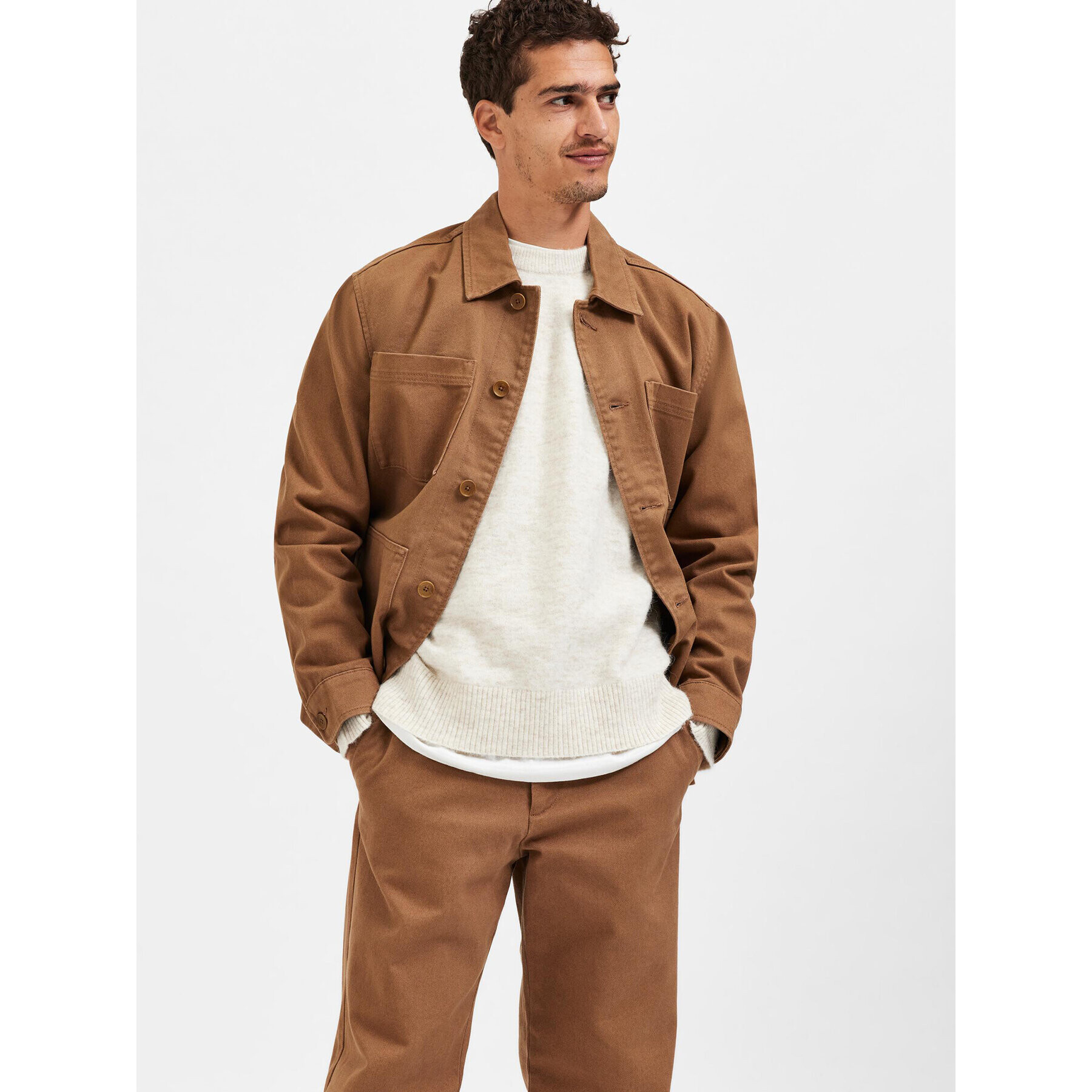Selected Homme Пуловер Rai 16086699 Бежов Regular Fit - Pepit.bg