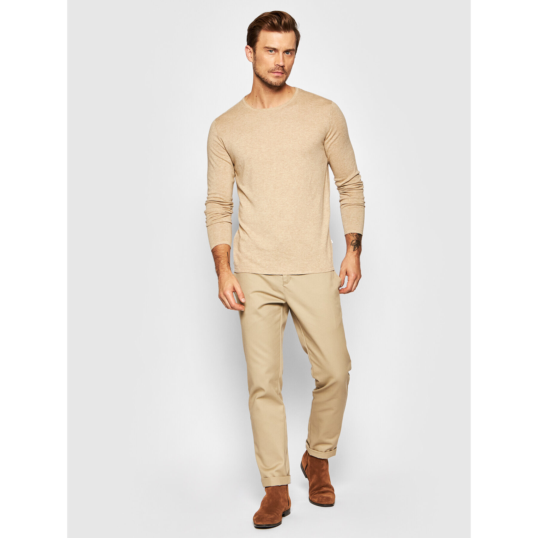 Selected Homme Пуловер Rome 16079774 Бежов Regular Fit - Pepit.bg