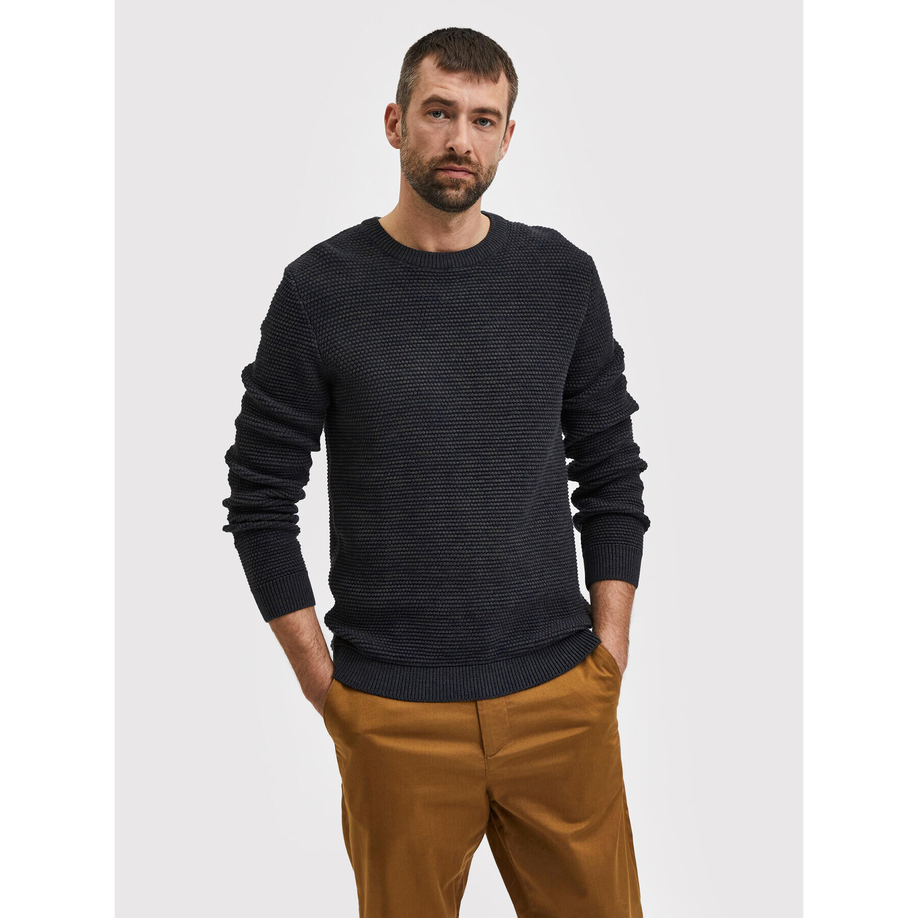 Selected Homme Пуловер Vince 16059390 Сив Regular Fit - Pepit.bg