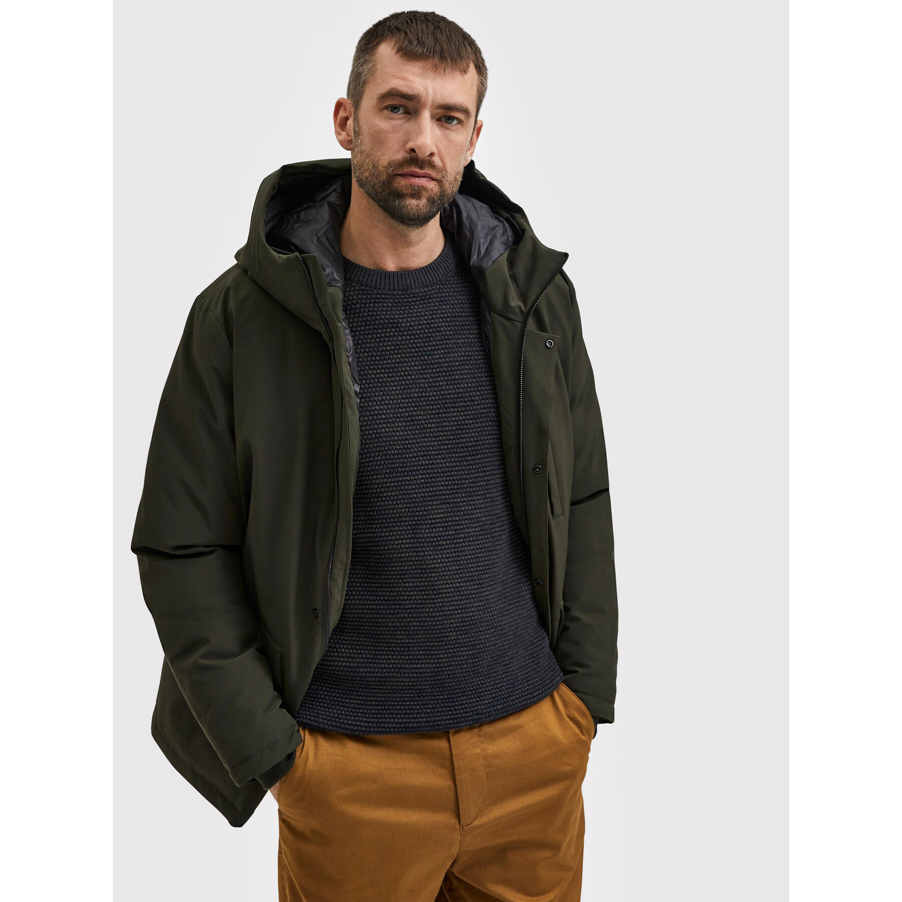 Selected Homme Пуловер Vince 16059390 Сив Regular Fit - Pepit.bg