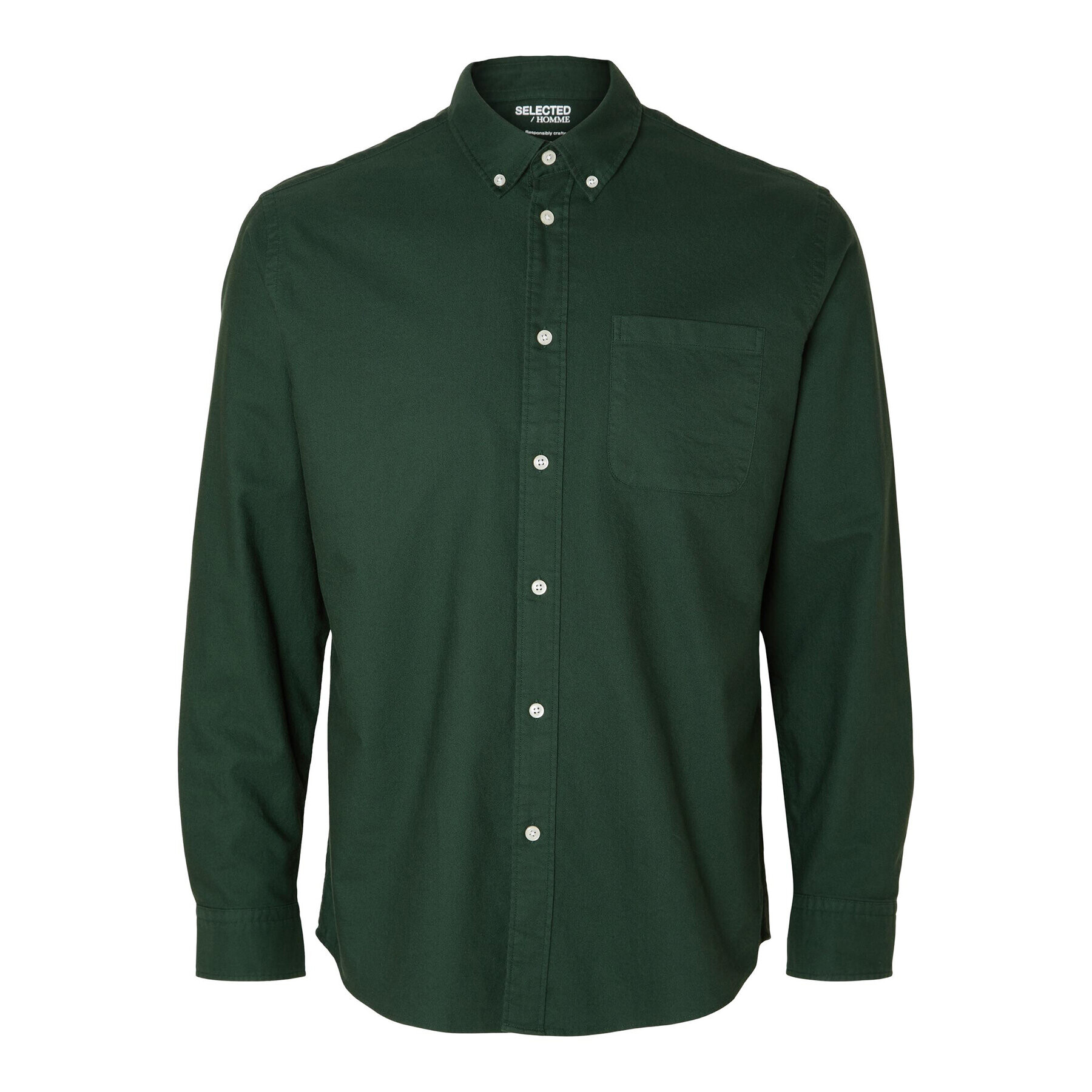 Selected Homme Риза 16077359 Зелен Regular Fit - Pepit.bg