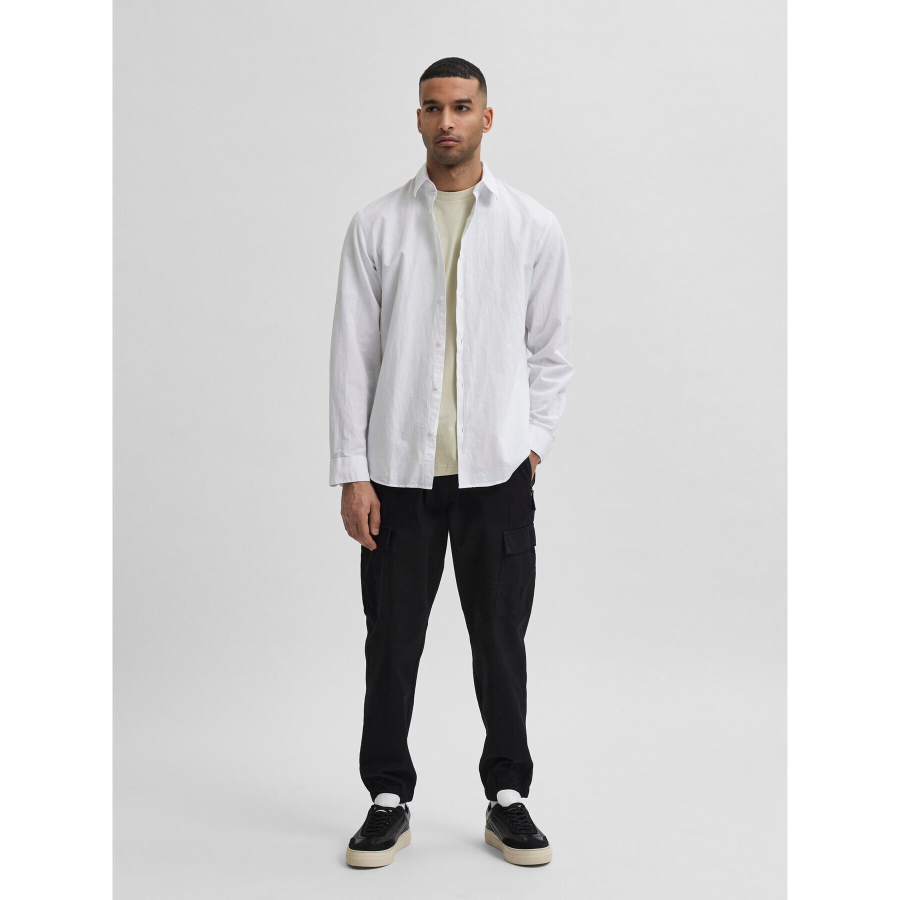 Selected Homme Риза 16078867 Бял Slim Fit - Pepit.bg