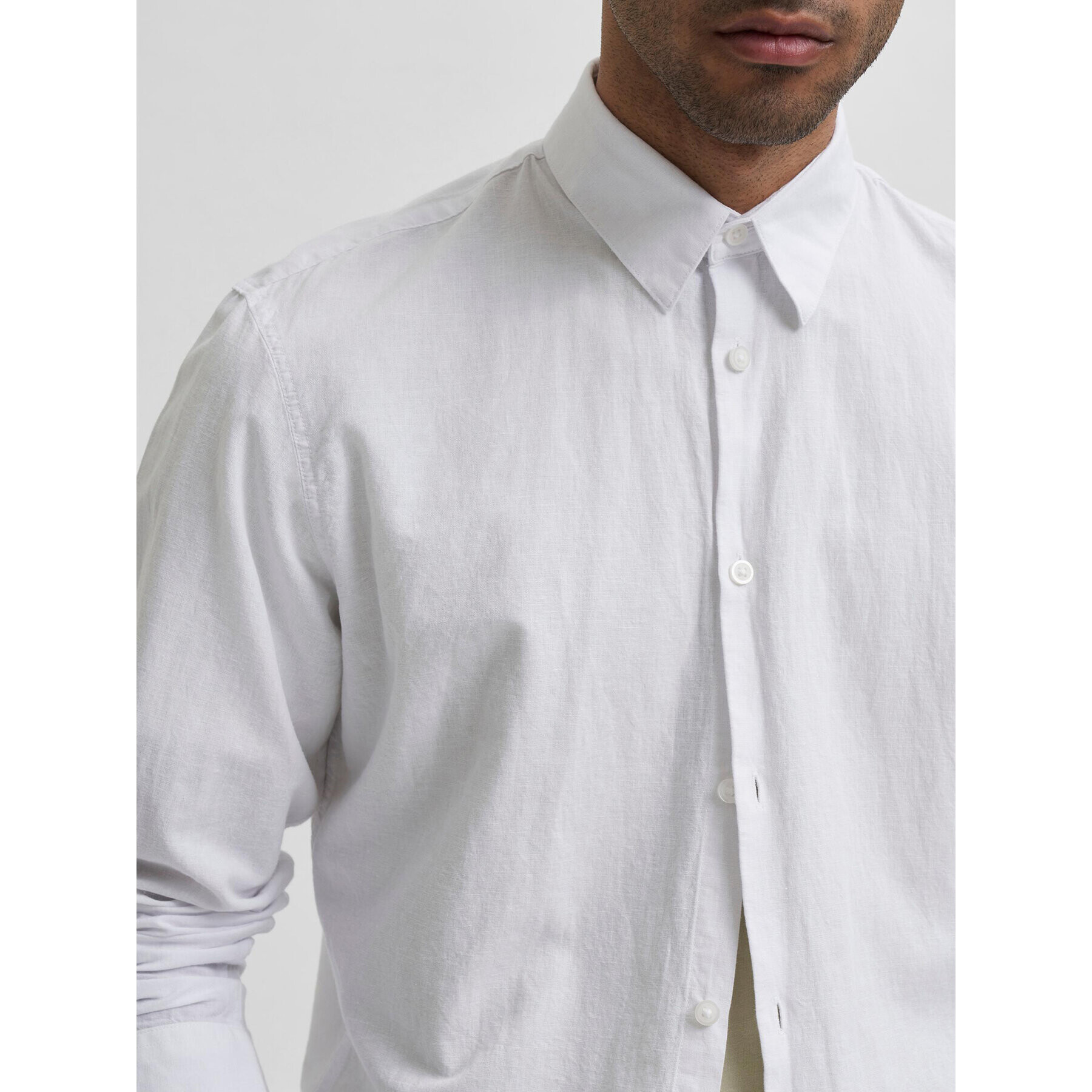 Selected Homme Риза 16078867 Бял Slim Fit - Pepit.bg