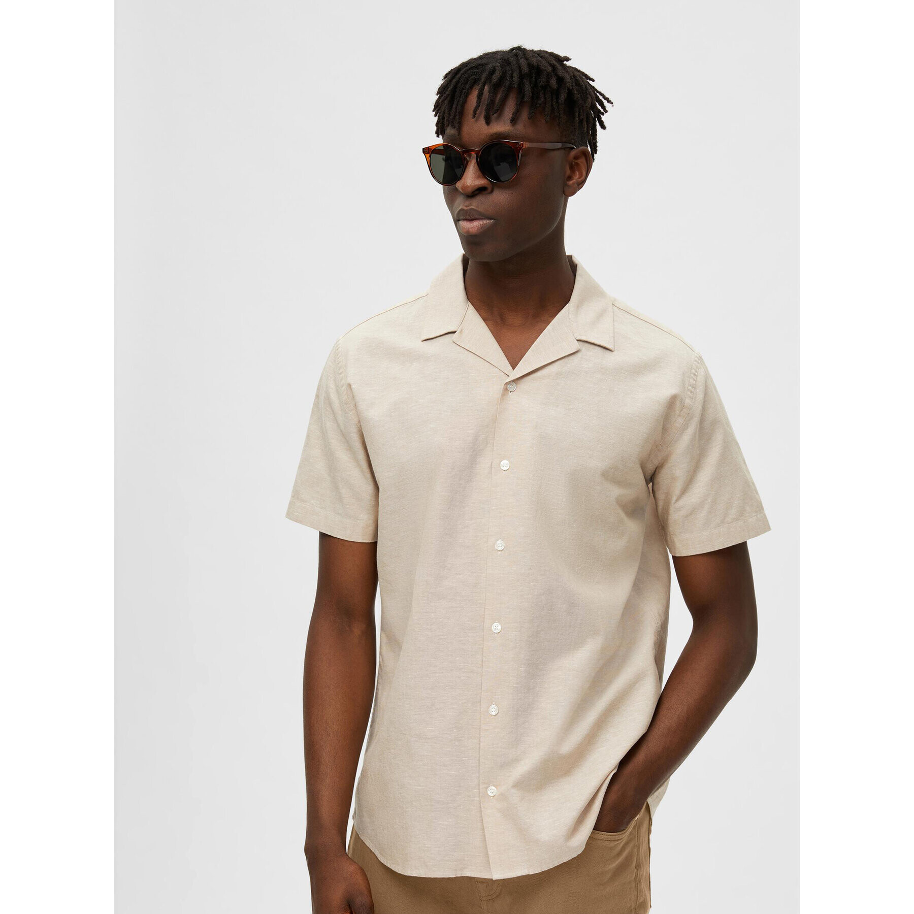 Selected Homme Риза 16079055 Бежов Regular Fit - Pepit.bg