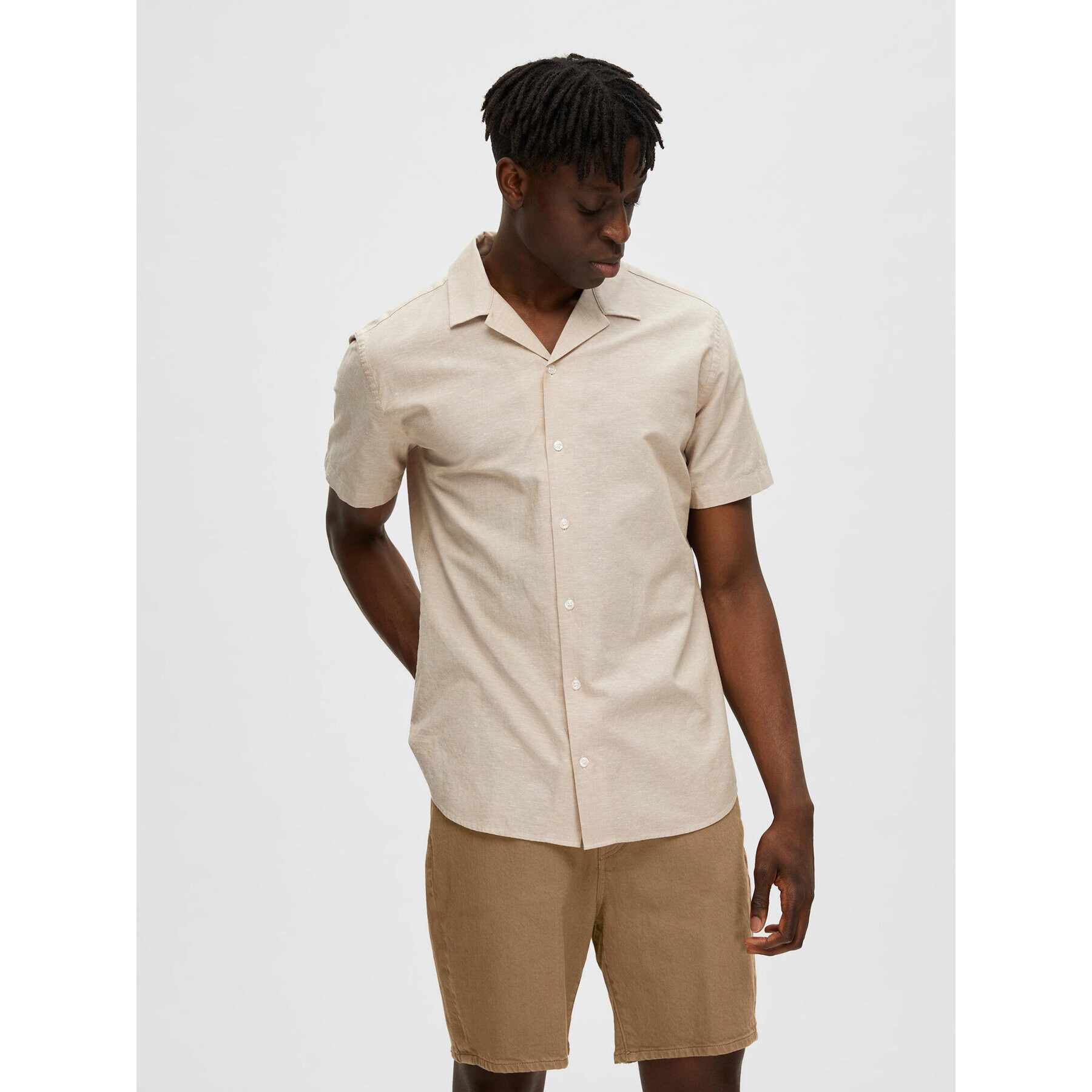 Selected Homme Риза 16079055 Бежов Regular Fit - Pepit.bg