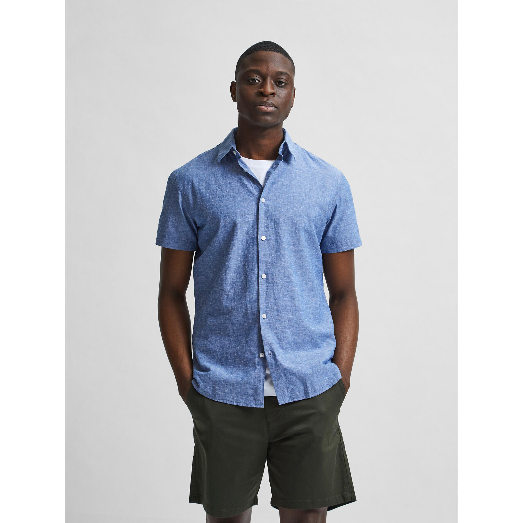Selected Homme Риза 16079057 Син Slim Fit - Pepit.bg