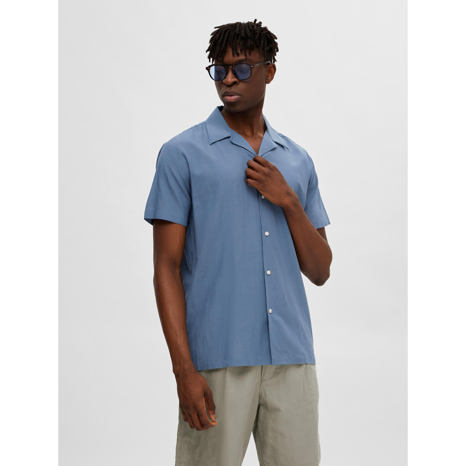 Selected Homme Риза 16084639 Син Regular Fit - Pepit.bg