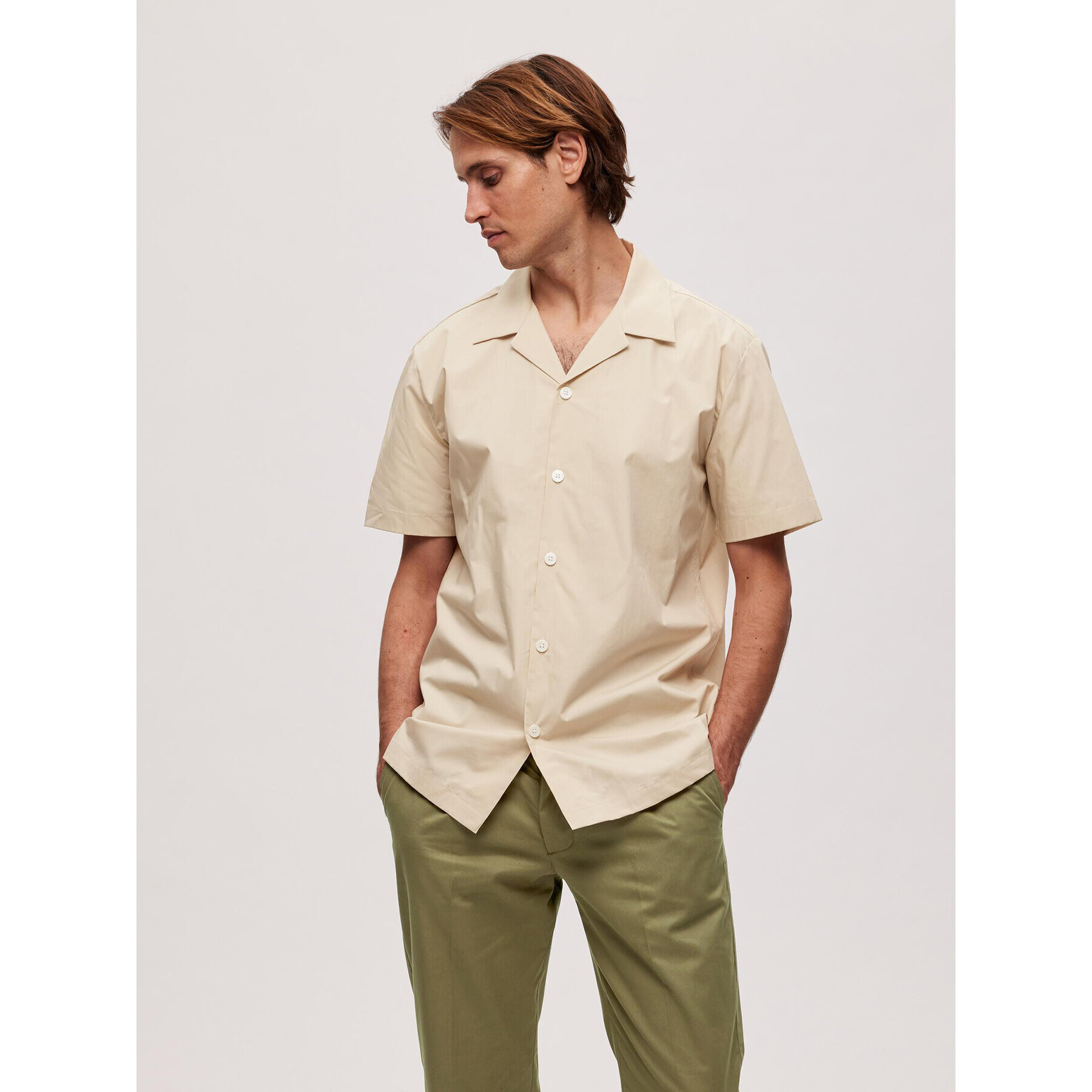 Selected Homme Риза 16088351 Бежов Regular Fit - Pepit.bg