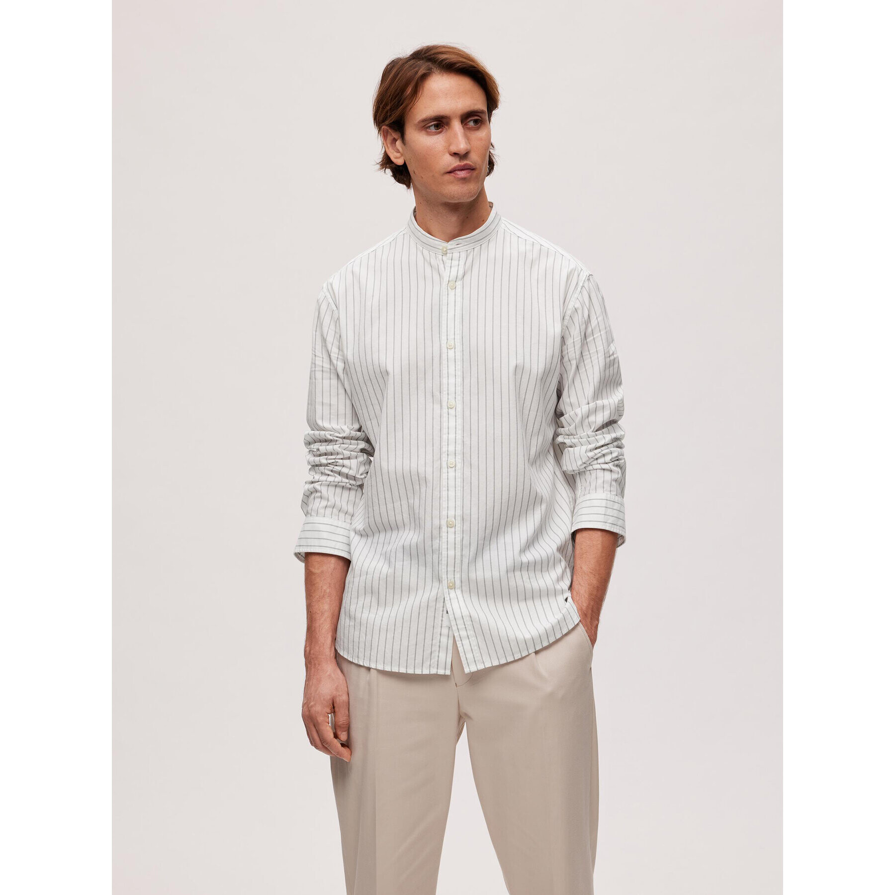 Selected Homme Риза 16088354 Бял Regular Fit - Pepit.bg