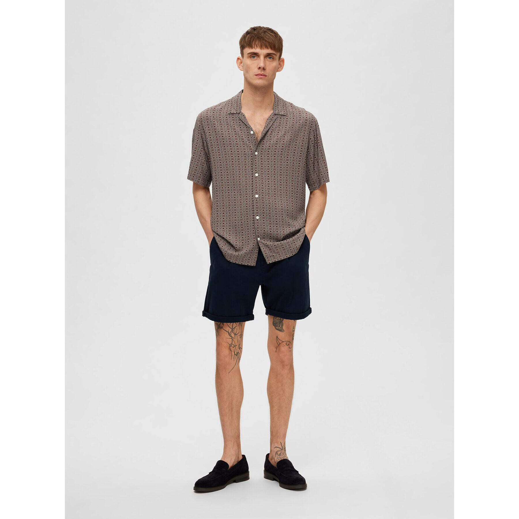 Selected Homme Риза 16088360 Кафяв Relaxed Fit - Pepit.bg