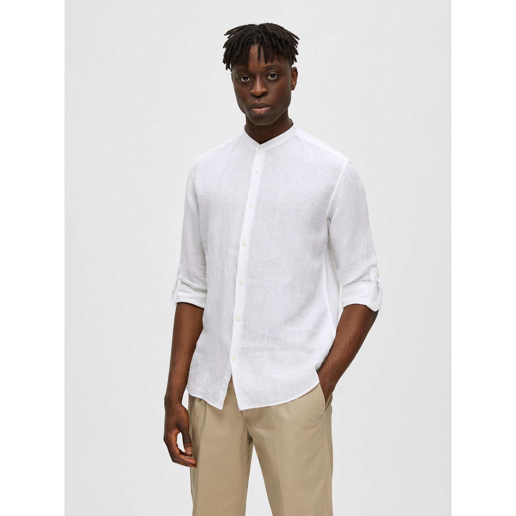 Selected Homme Риза 16088372 Бял Regular Fit - Pepit.bg