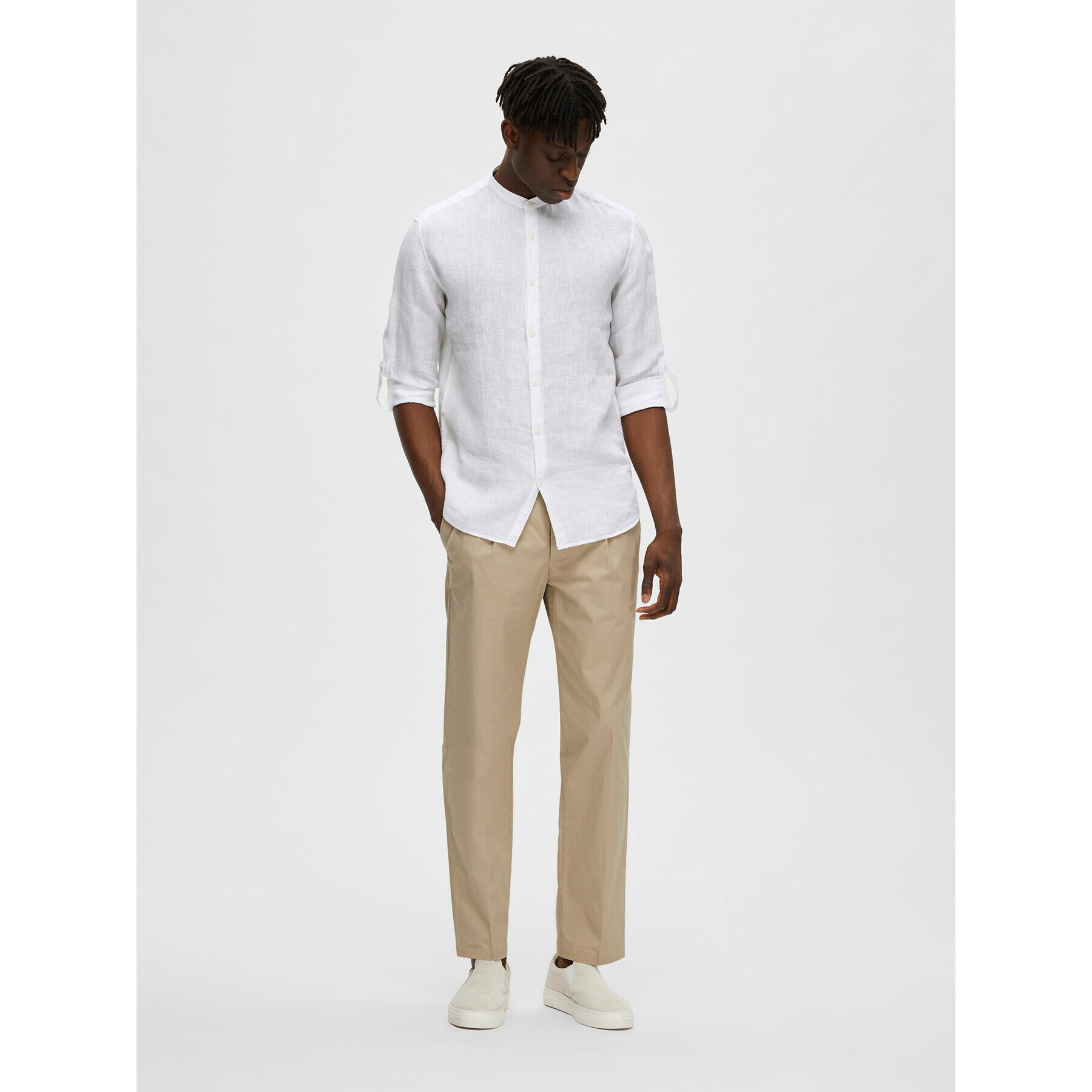 Selected Homme Риза 16088372 Бял Regular Fit - Pepit.bg