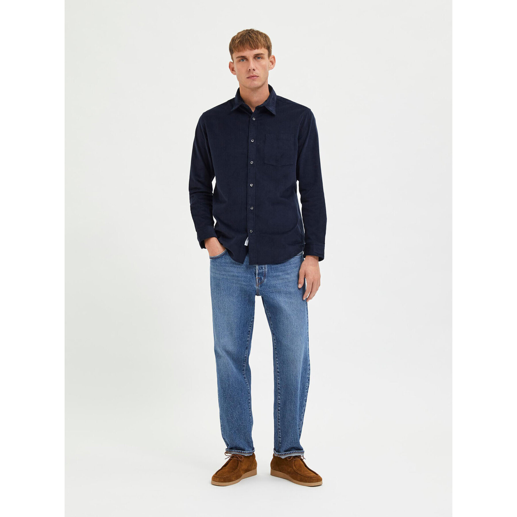 Selected Homme Риза Benjamin 16086513 Тъмносин Regular Fit - Pepit.bg