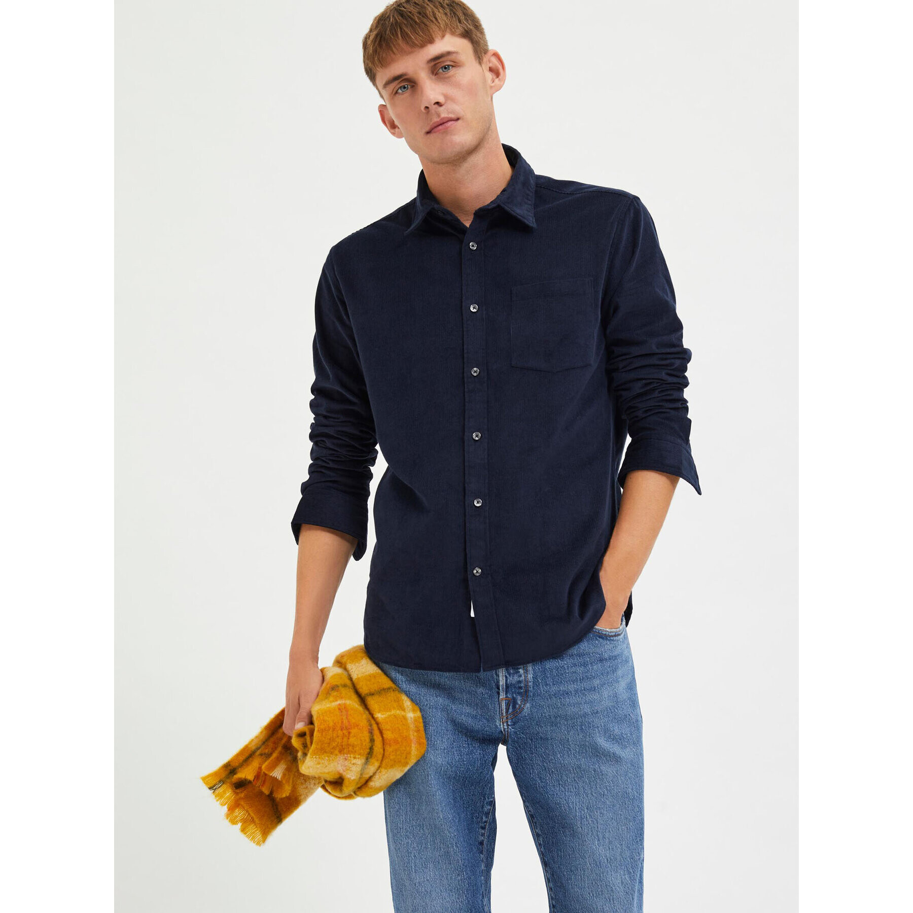 Selected Homme Риза Benjamin 16086513 Тъмносин Regular Fit - Pepit.bg