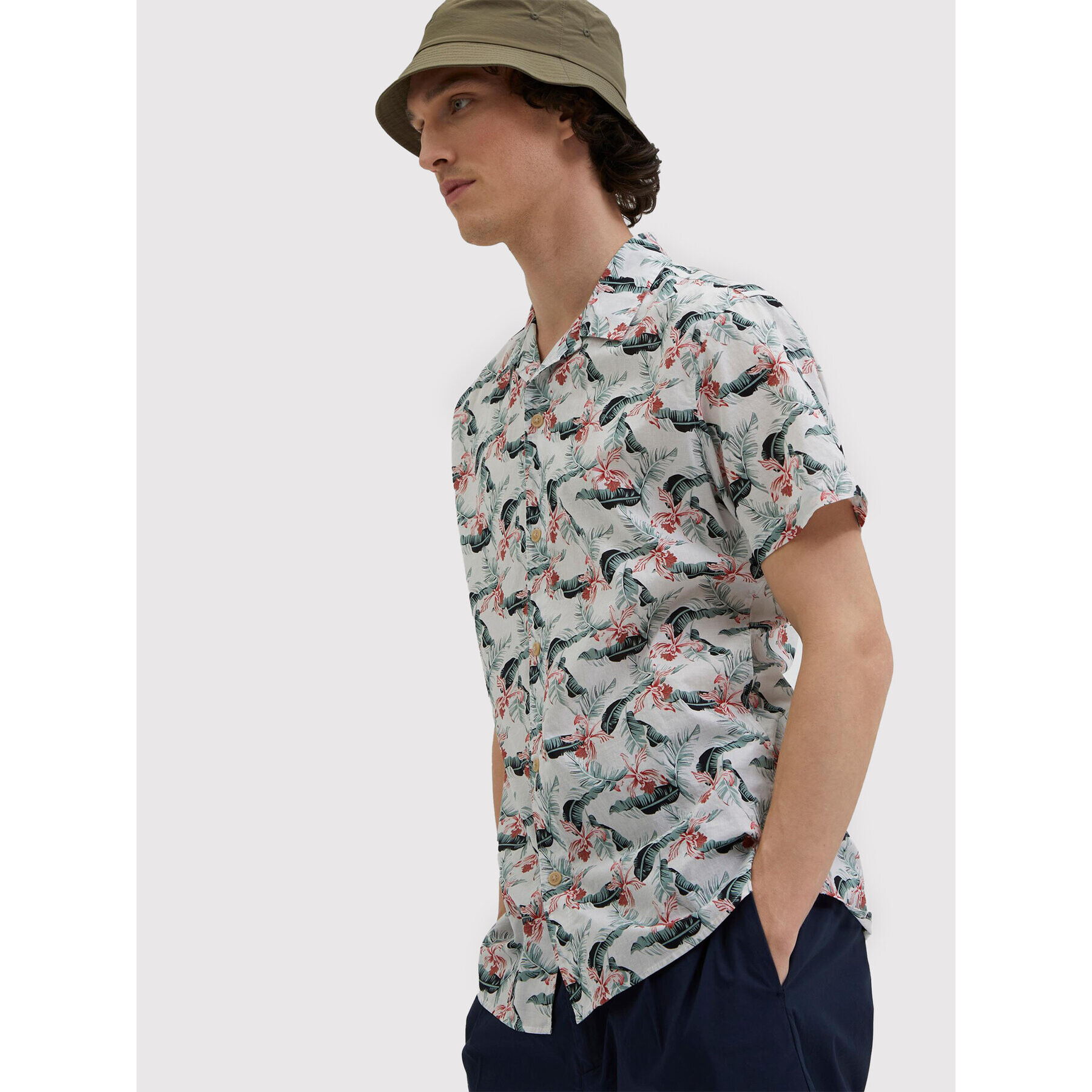 Selected Homme Риза Crazy 16084700 Бял Slim Fit - Pepit.bg