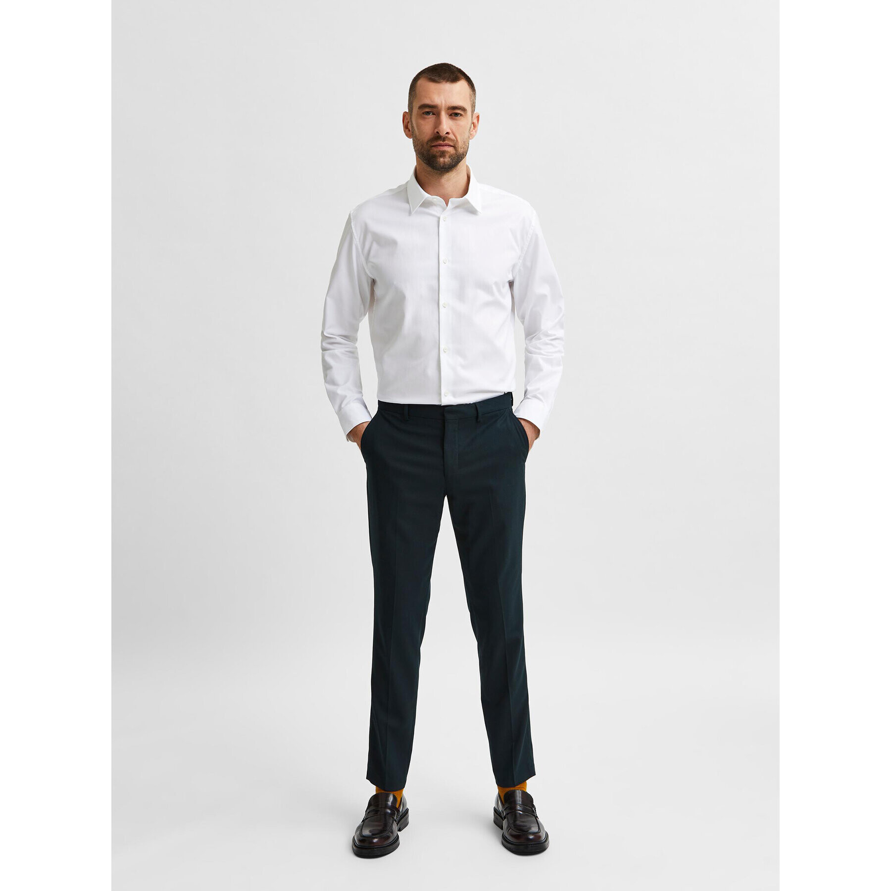 Selected Homme Риза Ethan 16080200 Бял Slim Fit - Pepit.bg