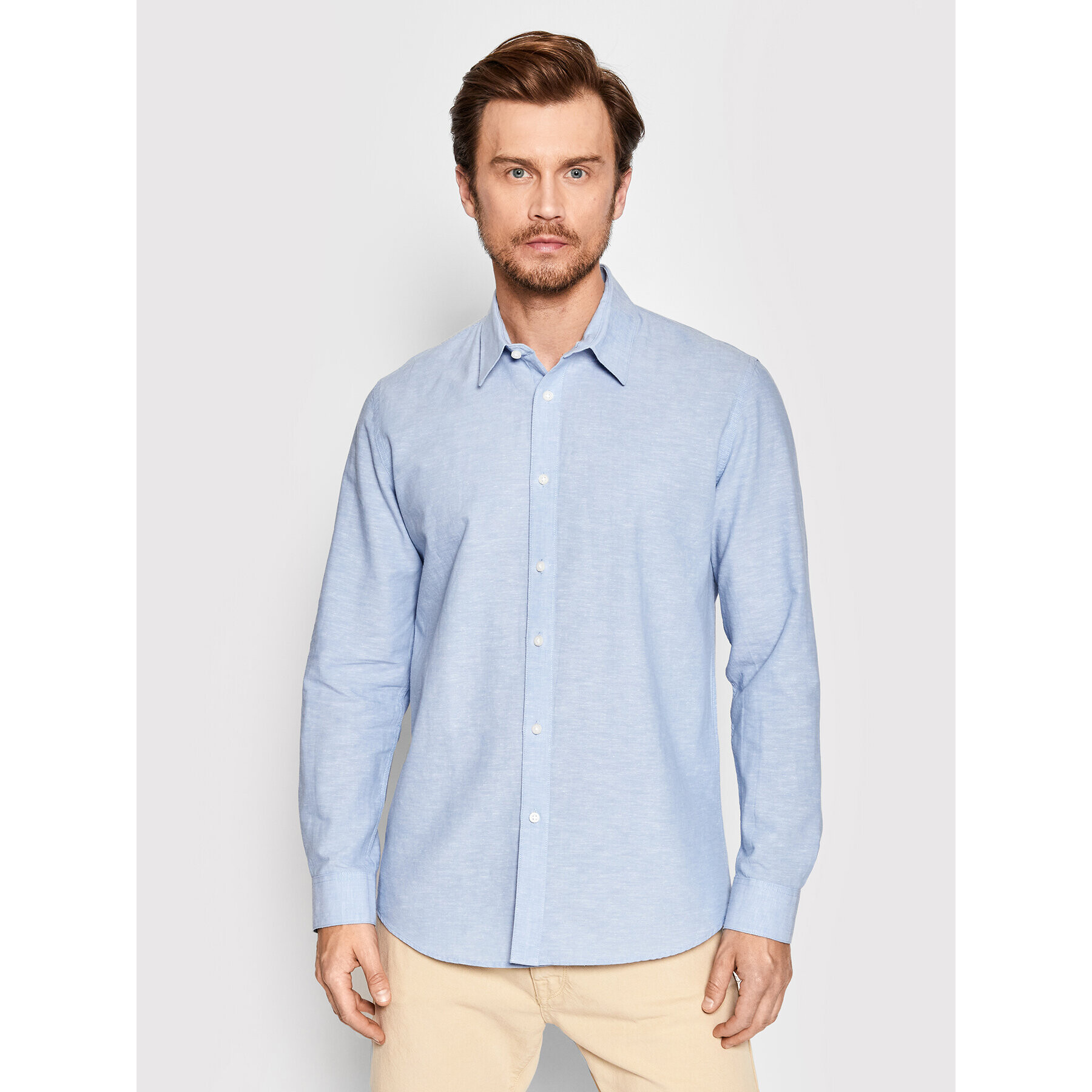 Selected Homme Риза New Linen 16079052 Син Regular Fit - Pepit.bg