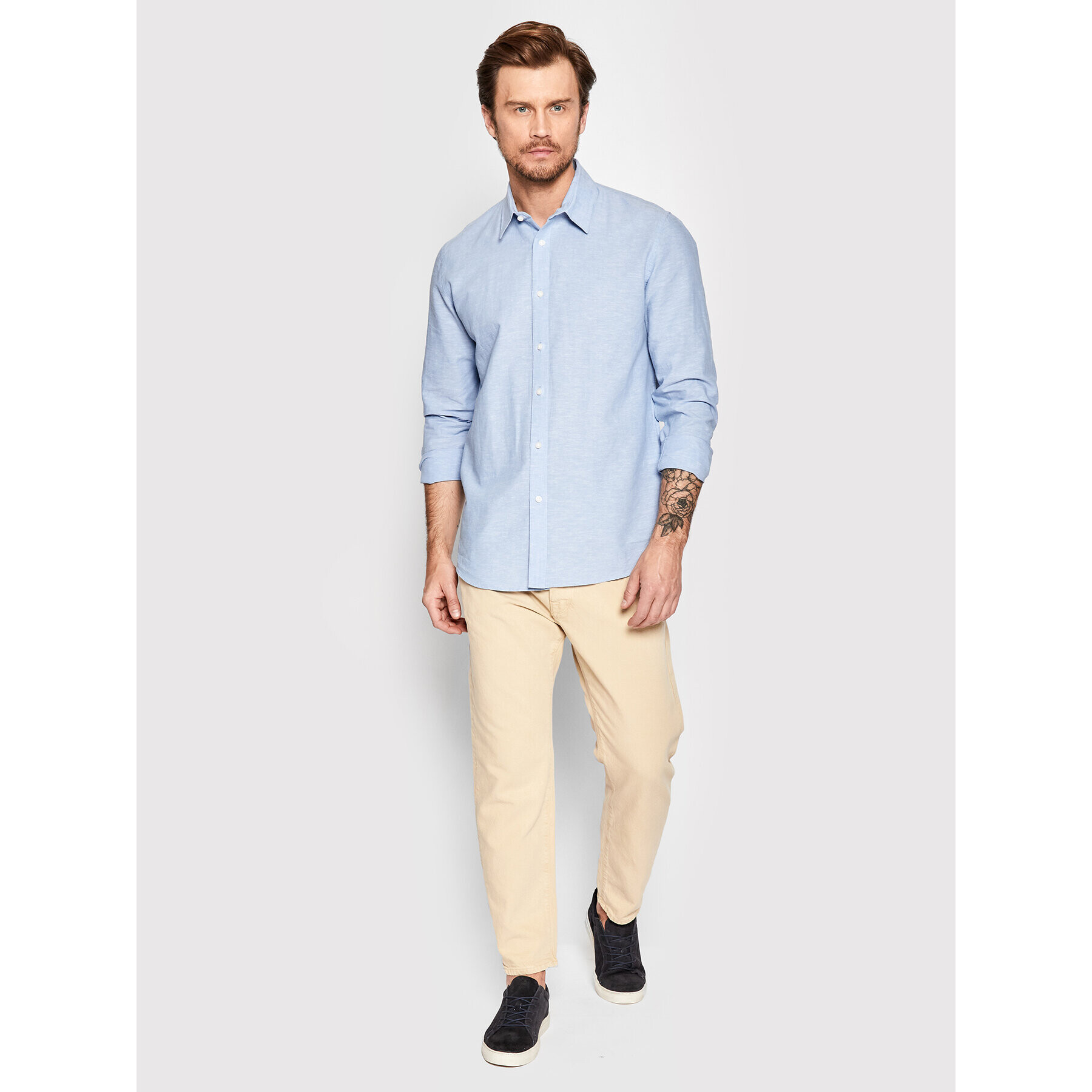 Selected Homme Риза New Linen 16079052 Син Regular Fit - Pepit.bg